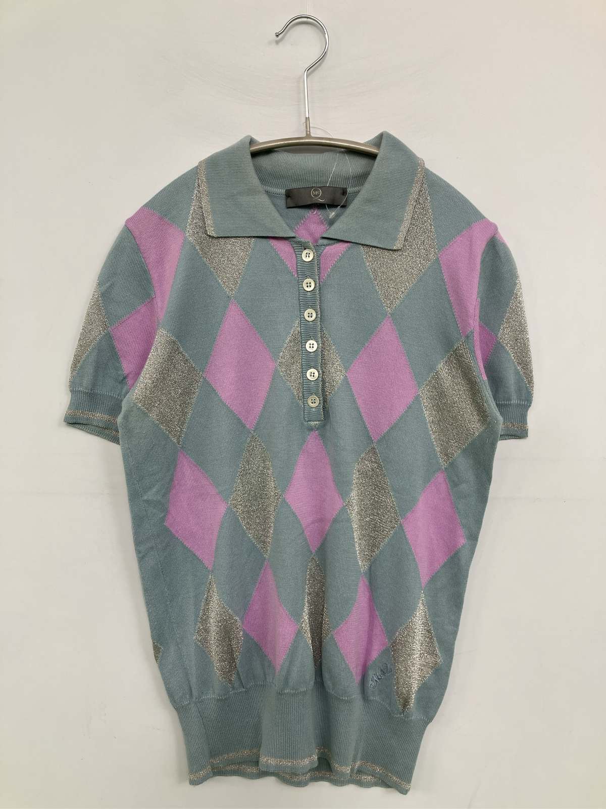 Other - 【中古】Alexander McQueen ポロシャツ M ブルー その他総柄 半袖 レディース