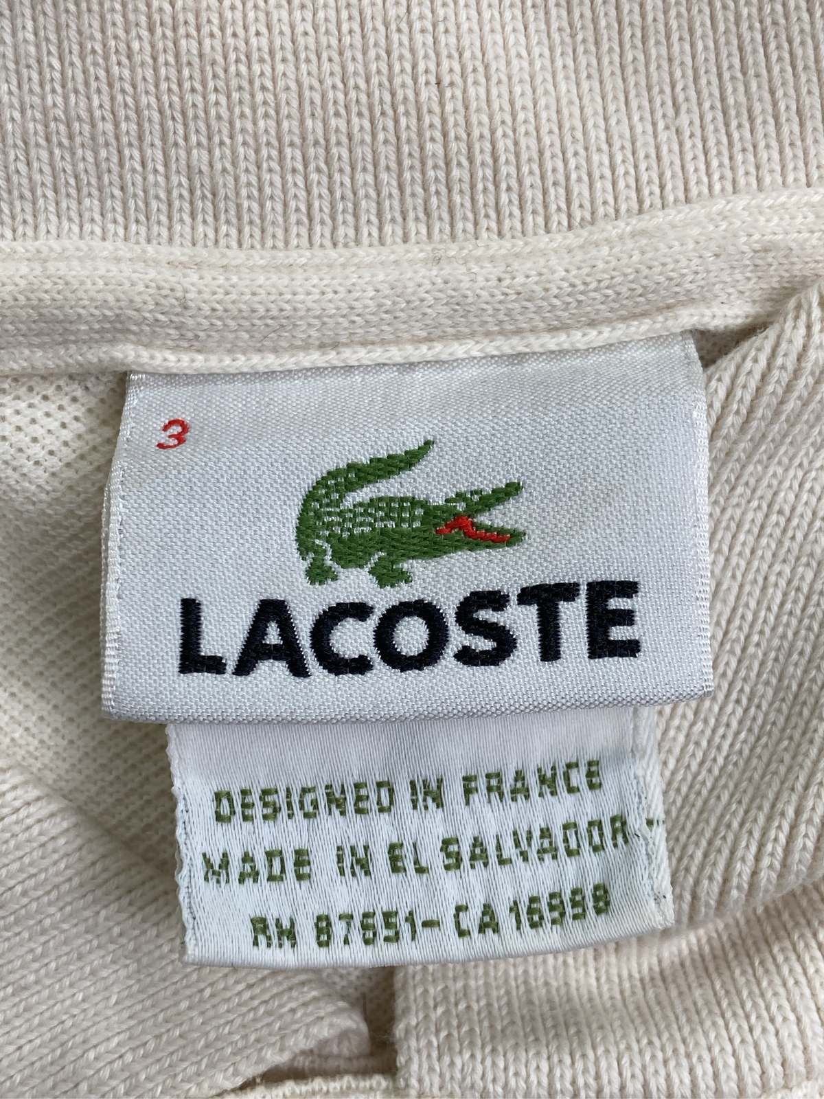 digdig 楽天市場店の【中古】LACOSTE ラコステ ポロシャツ 3 アイボリー メンズ レディース｜アングル3