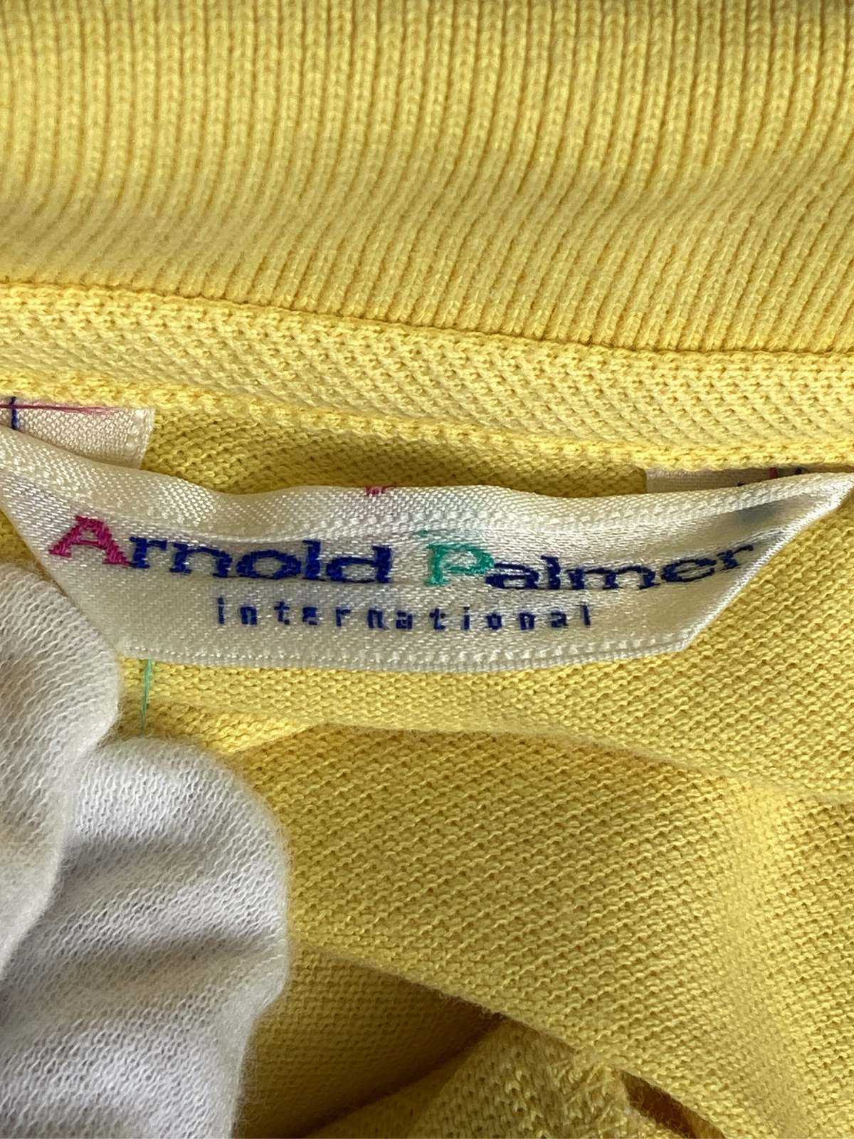 digdig 楽天市場店の【中古】Arnold Palmer アーノルドパーマー ポロシャツ イエロー 無地 ワンポイント 刺繍 半袖 レディース｜アングル3