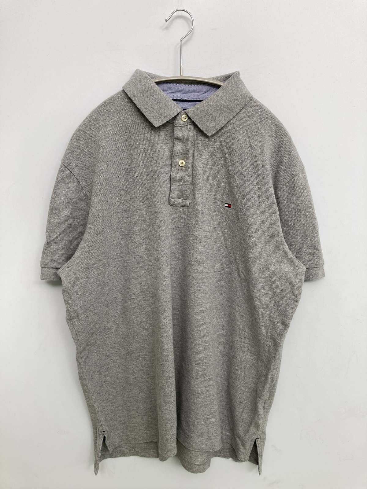 【中古】TOMMY HILFIGER トミーヒルフィガー ポロシャツ L グレー メンズ