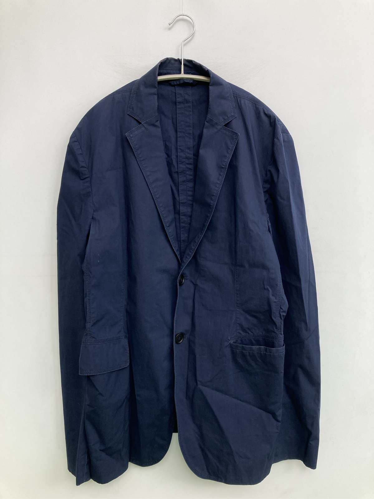 乐天商城 - 【中古】Acne Studios アクネスタジオ テーラードジャケット 46 ネイビー コットン 無地 ミドル丈 フードなし シングル メンズ