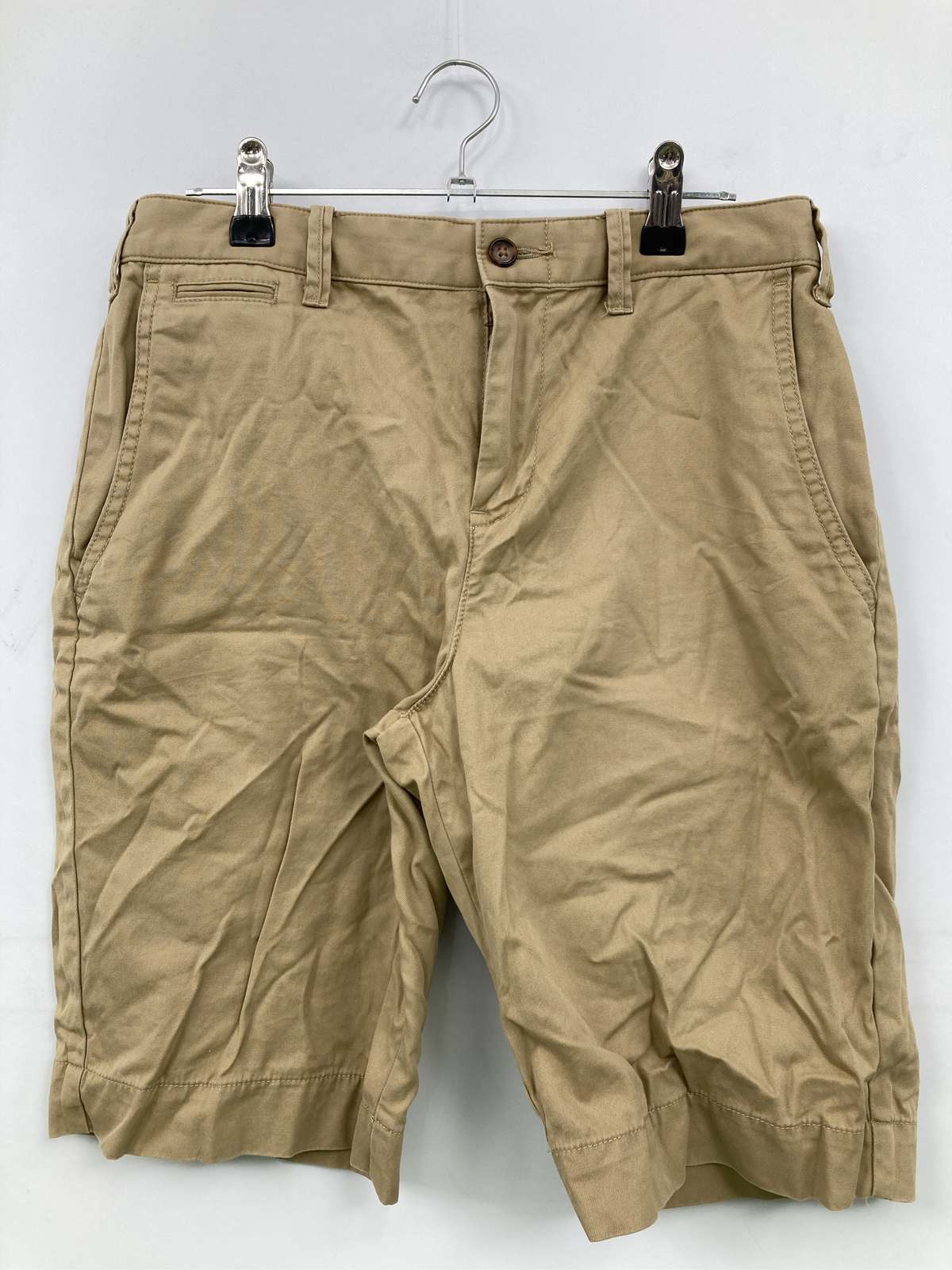 【中古】Polo Ralph Lauren ポロラルフローレン チノパンツ 2 ベージュ ハーフ・ひざ丈 コットン 無地 ワンポイント ブランドロゴ スタンダード レギュラー ストレート メンズ