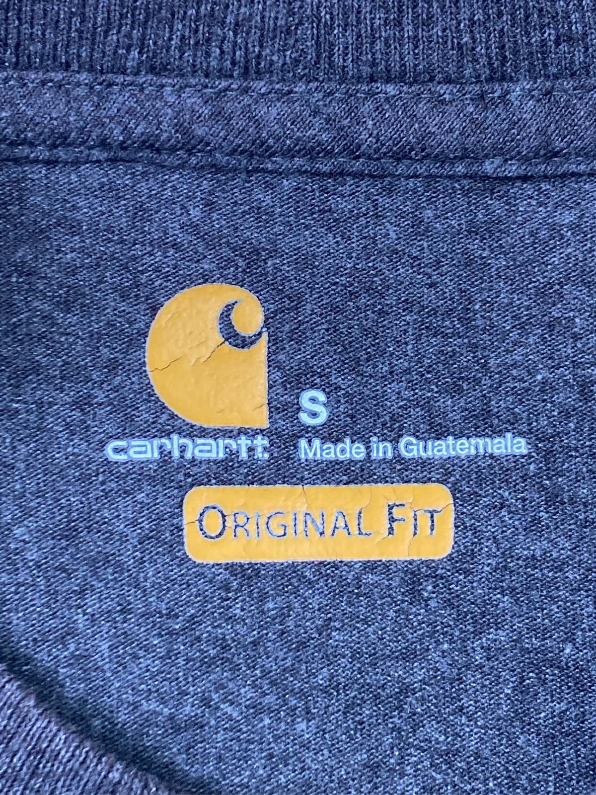【中古】Carhartt カーハート Tシャツ/カットソー S ネイビー 無地 ワンポイント ...