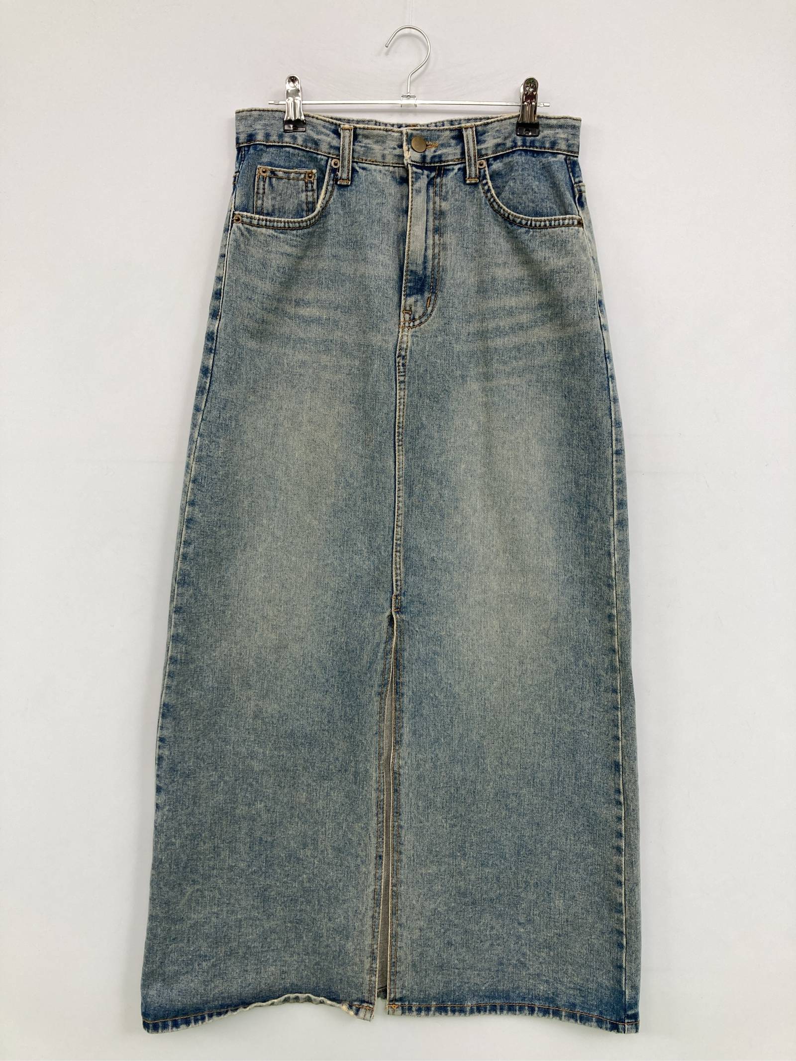 Rakuten - 【中古】ATTENTION アテンション デニムスカート S ブルー ロング・マキシ丈 タイト レディース