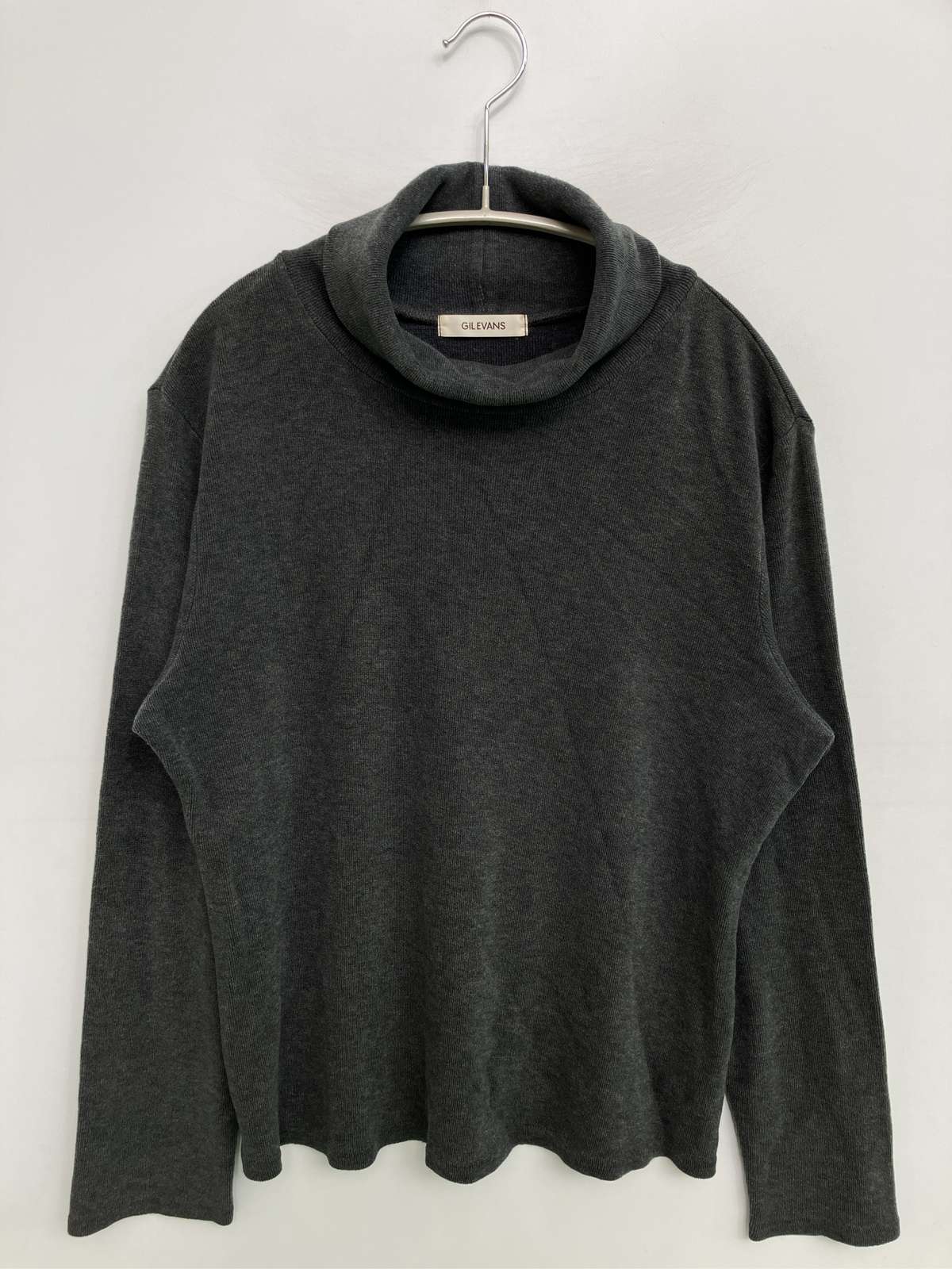 【中古】Gilevans ニット/セーター L ブラック ニット 無地 ショート丈 長袖 タートルネック/ハイネック レディース