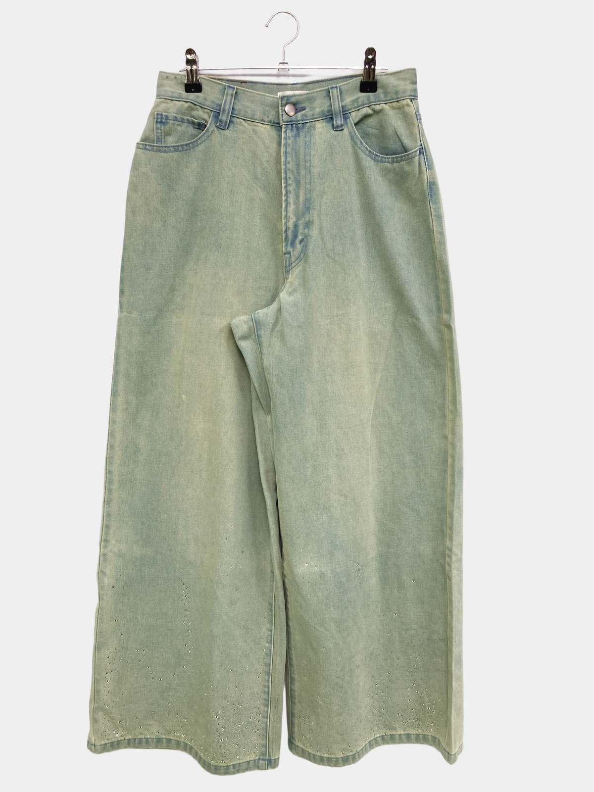 【中古】SEDACLE セダクル デニムパンツ S スカイブルー フルレングス 無地 ワイド・ルーズ ストレート レギュラー ヴィンテージ メンズ