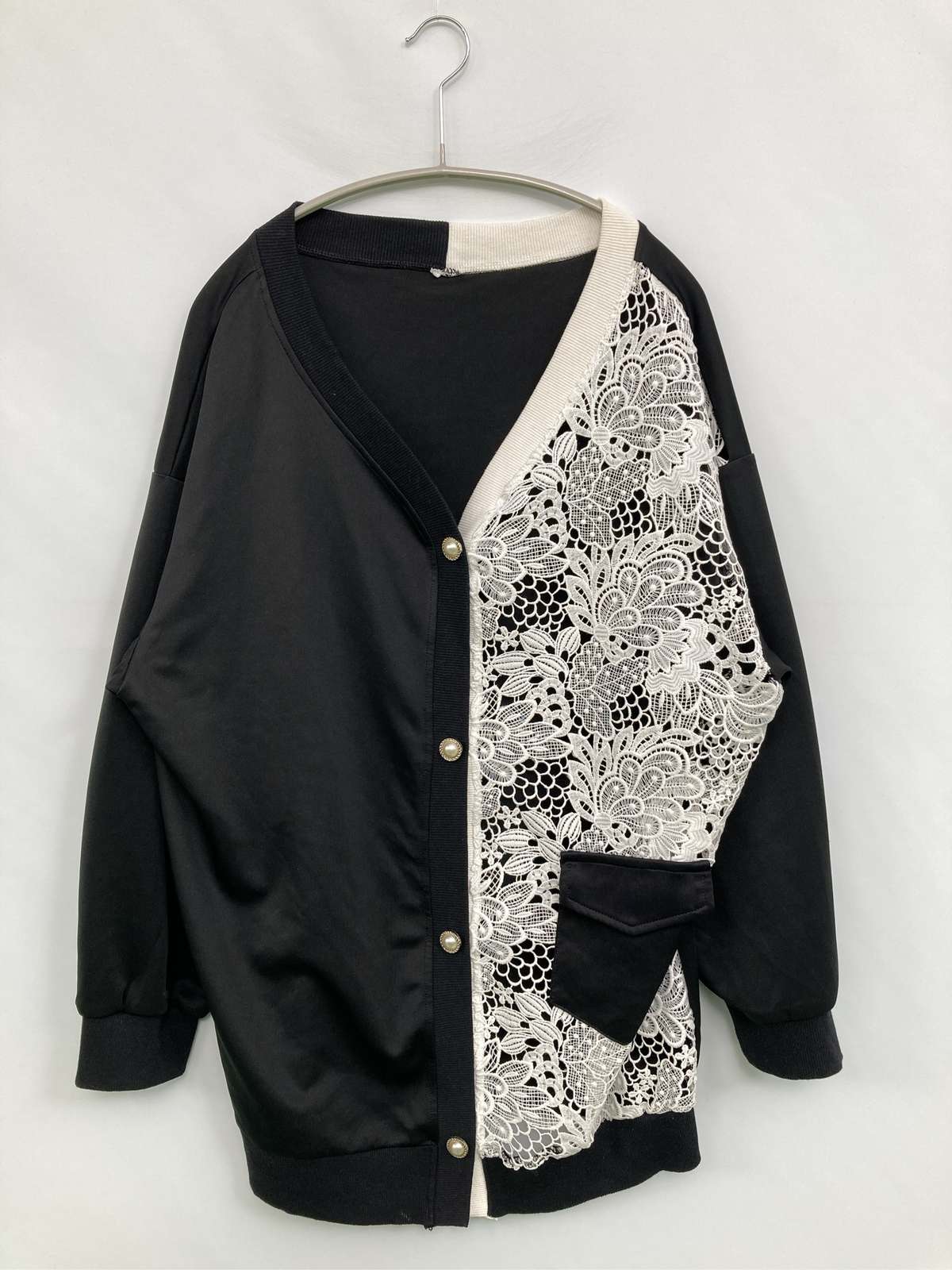 【中古】GOLD JAPAN カーディガン/ボレロ XL ブラック 無地 レース ミドル丈 長袖 レディース