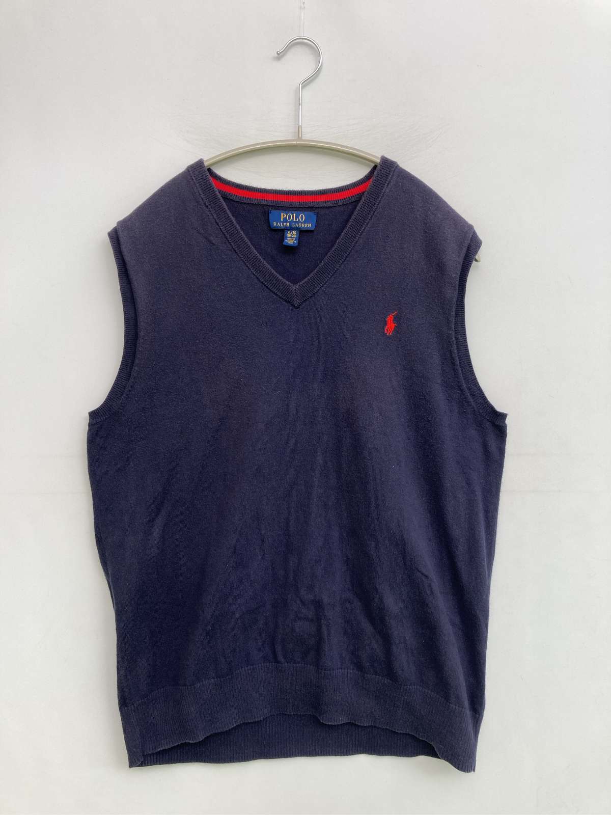 【中古】Polo Ralph Lauren ポロラルフローレン ベスト XL ネイビー 無地 ワンポイント ブランドロゴ メンズ レディース