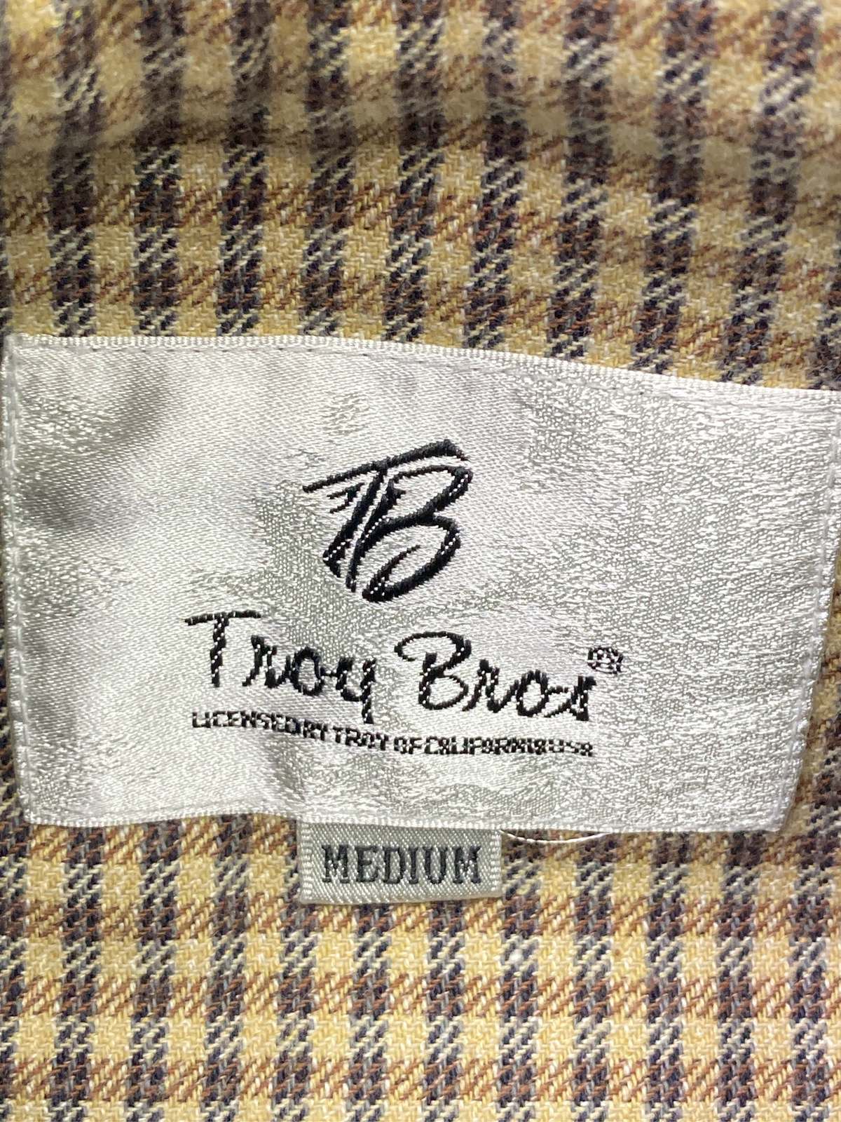 【中古】TROY BROS トロイブロス ベスト M ブラック 無地 ワンポイント メンズ