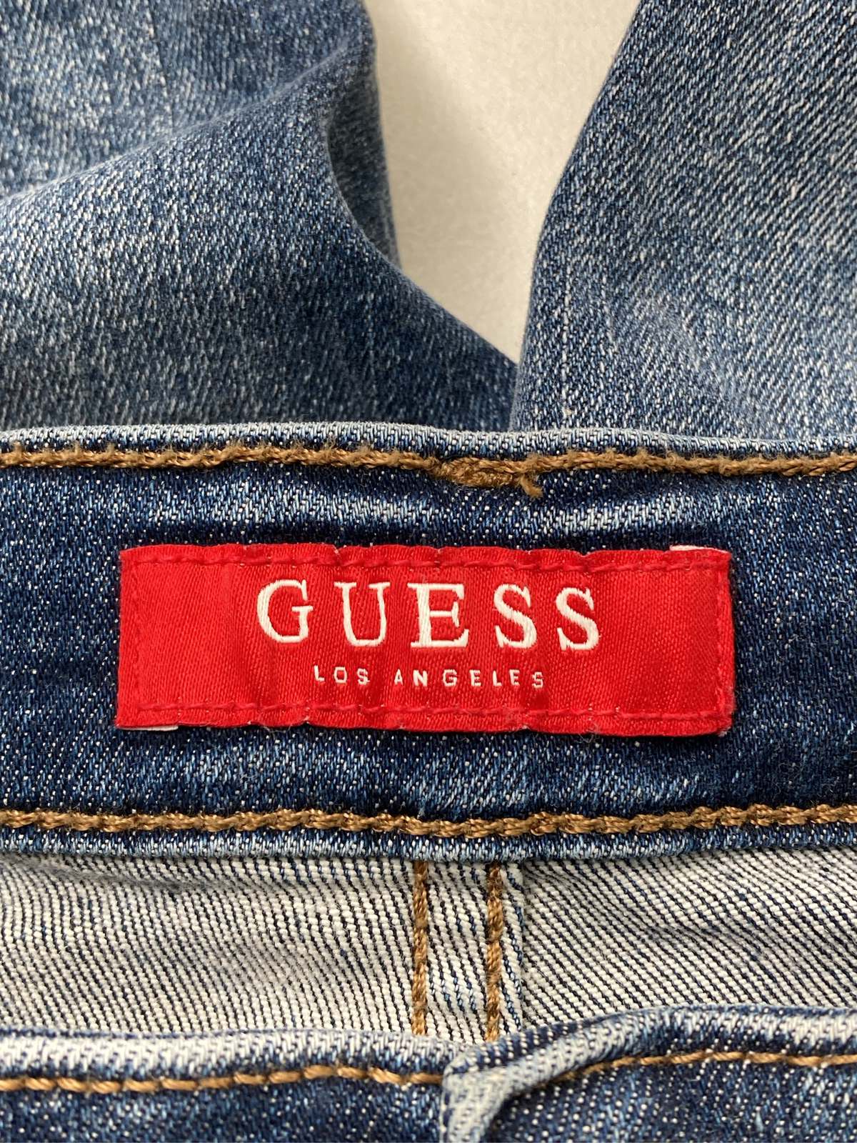 digdig 楽天市場店の【中古】GUESS ゲス デニムパンツ EU 42 ブルー フルレングス 無地 スタンダード ストレート レギュラー ヴィンテージ クラッシュ・ダメージ メンズ｜アングル3
