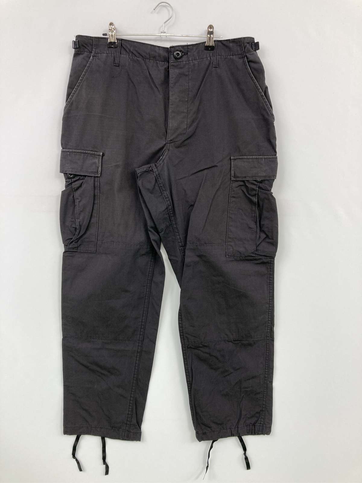 【中古】PROPPER プロッパー カーゴパンツ M/S ブラック クロップド・半端丈 コットン 無地 スタンダード ストレート レギュラー メンズ