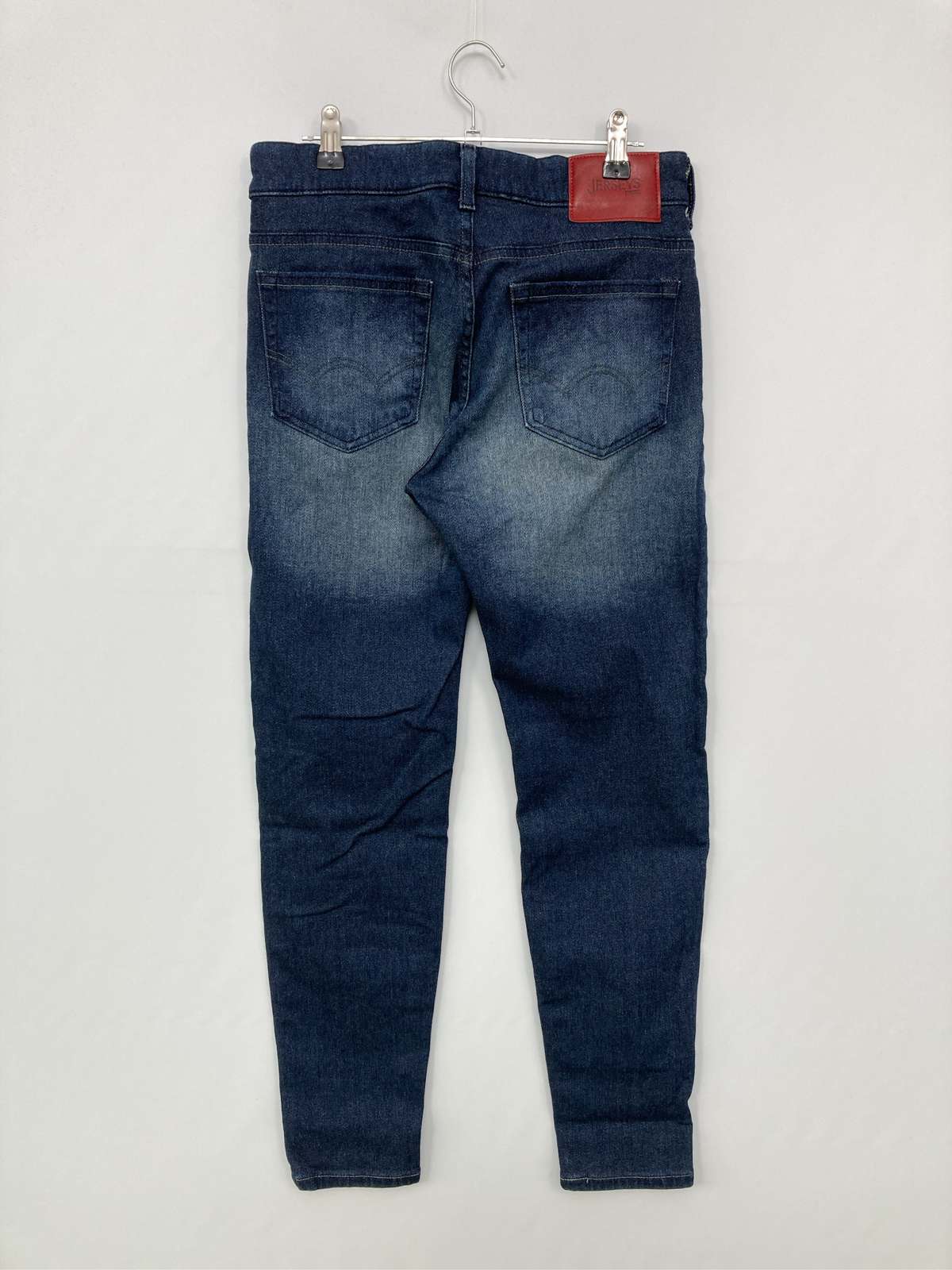 【中古】EDWIN エドウィン デニムパンツ S ネイビー フルレングス クロップド・半端丈 無地 スキニー・タイト テーパード レギュラー レディース