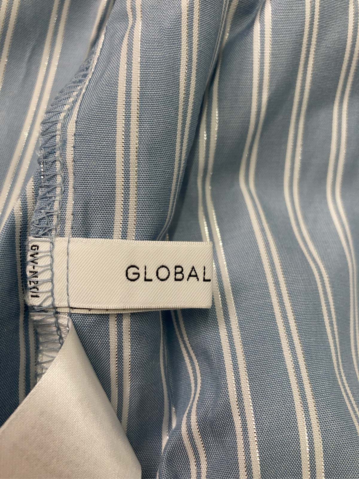【中古】GLOBAL WORK グローバルワーク シャツ/ブラウス F ブルー ストライプ柄 ミドル丈 長袖 レギュラーカラー レディース ブランド古着 digdig-10078633 digdig 楽天市場店 サンプル画像3