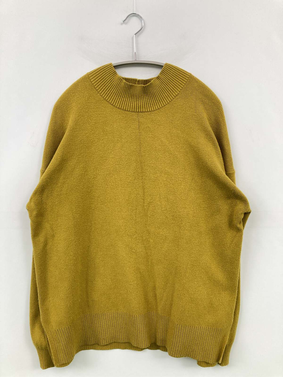【中古】GLOBAL WORK グローバルワーク ニット/セーター L グリーン 無地 ロング丈 長袖 タートルネック/ハイネック レディース