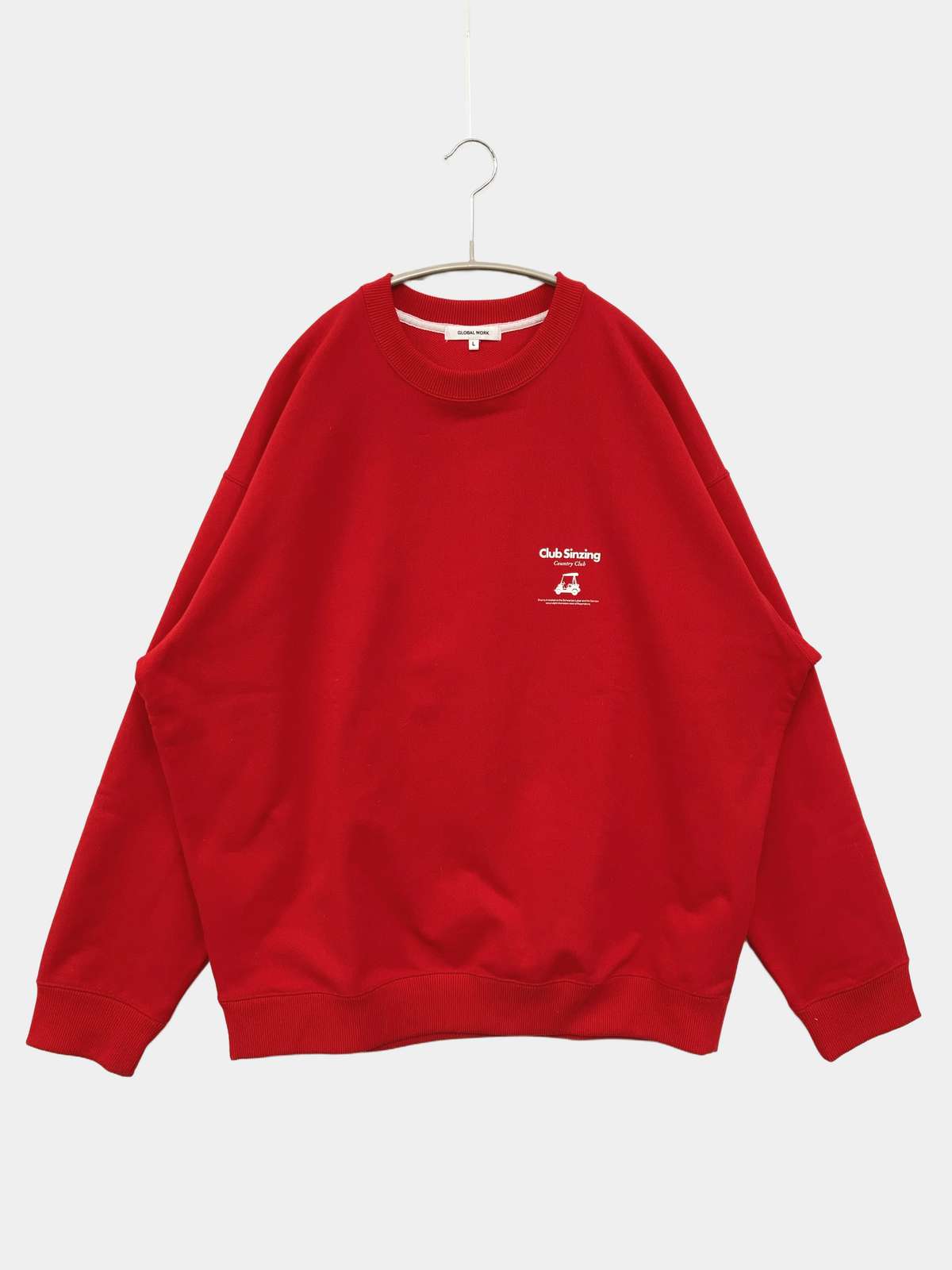 【中古】GLOBAL WORK グローバルワーク スウェット L レッド ワンポイント バックプリント 長袖 メンズ レディース ブランド古着 digdig-10081549 digdig 楽天市場店 パッケージ画像