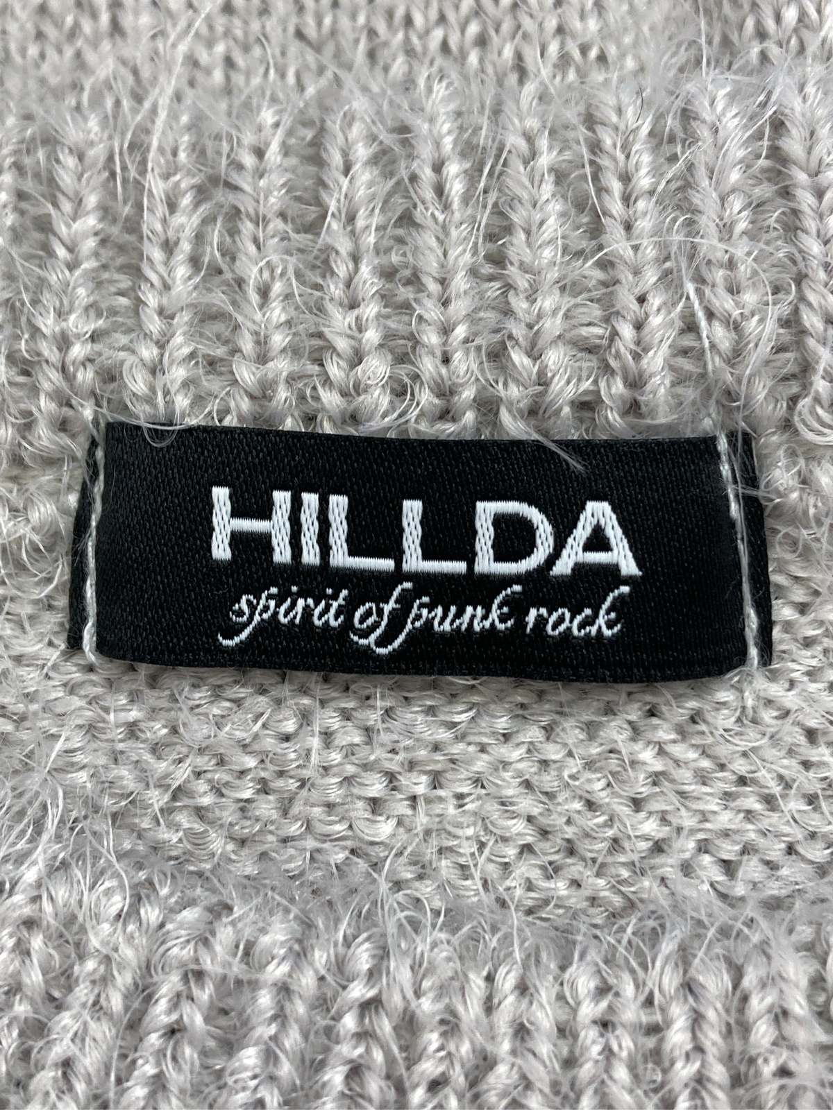 digdig 楽天市場店の【中古】HILLDA ニット/セーター FREE ベージュ 無地 ワンポイント ボートネック 長袖 ショート丈 レディース｜アングル3