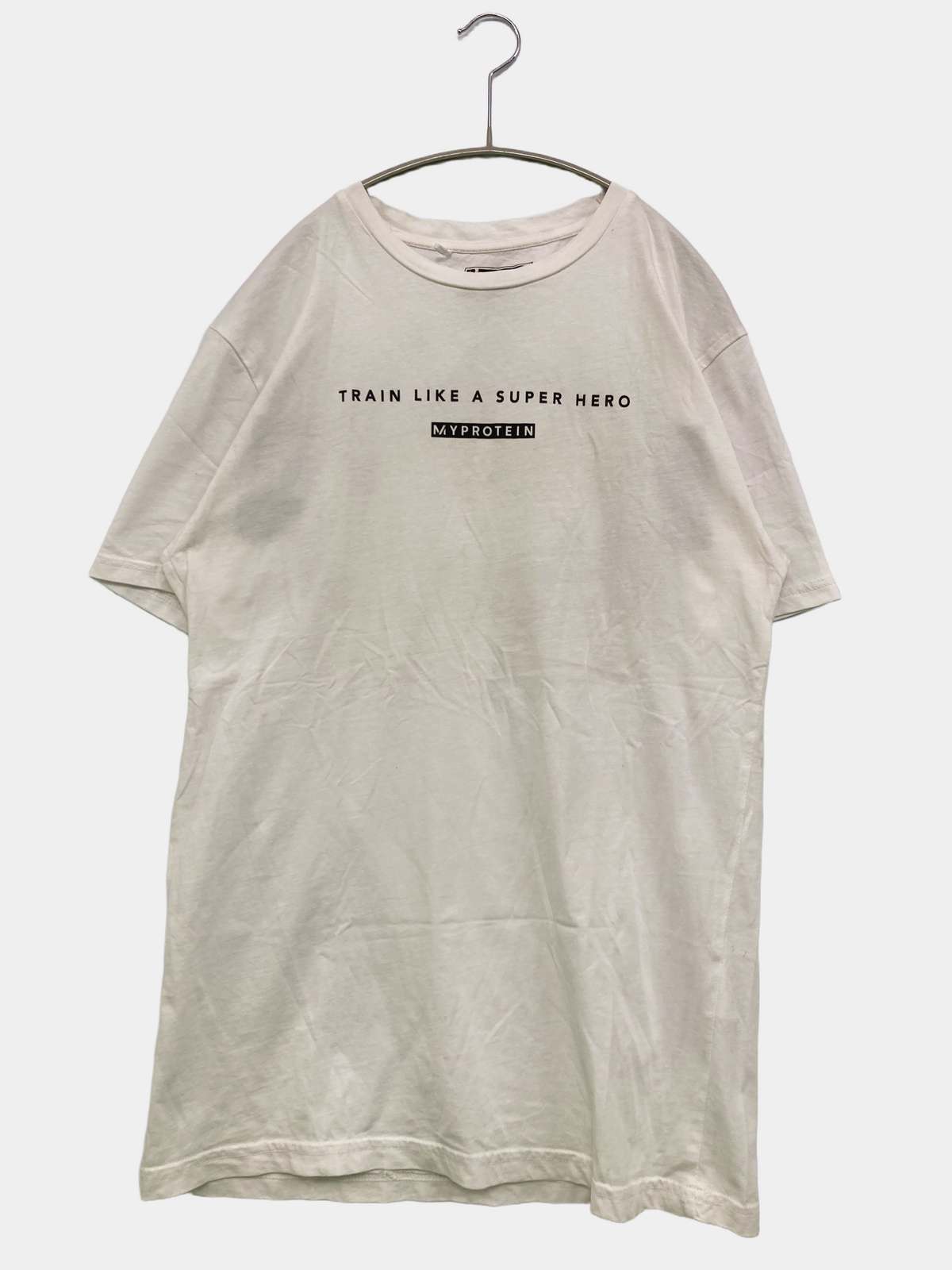 【中古】JUSTICE LEAGUE Tシャツ/カットソー M ホワイト 前面プリント バックプリント ミドル丈 半袖 クルーネック(丸首) メンズ