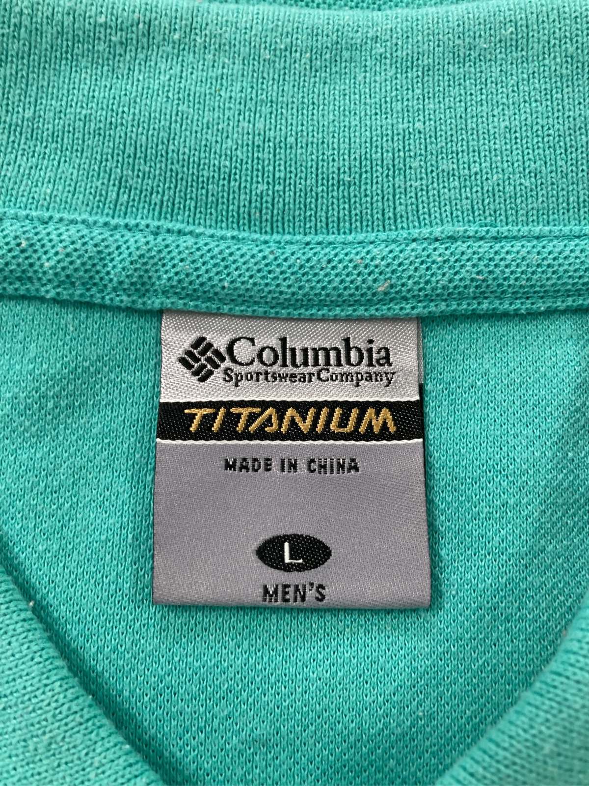 digdig 楽天市場店の【中古】Columbia コロンビア ポロシャツ L グリーン 無地 ブランドロゴ 刺繍 半袖 メンズ｜アングル3