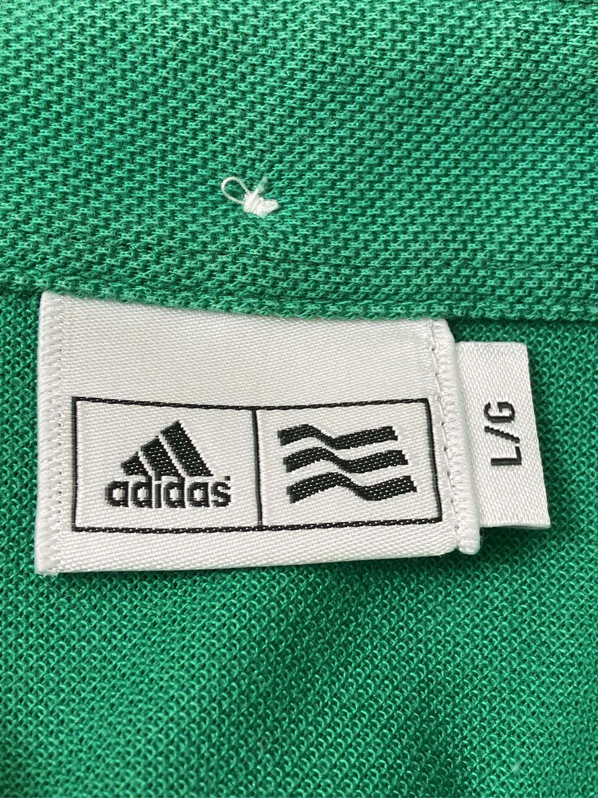 【中古】adidas アディダス ポロシャツ L/G グリーン 無地 ワンポイント 半袖 メン...