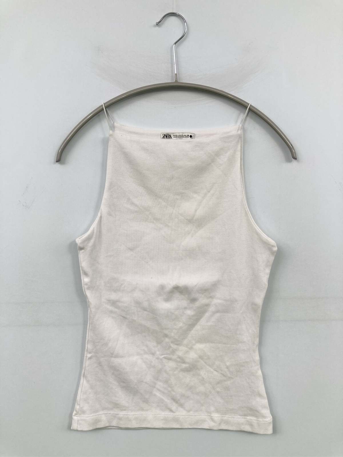 【中古】ZARA ザラ キャミソール S ホワイト 無地 カップなし レディース