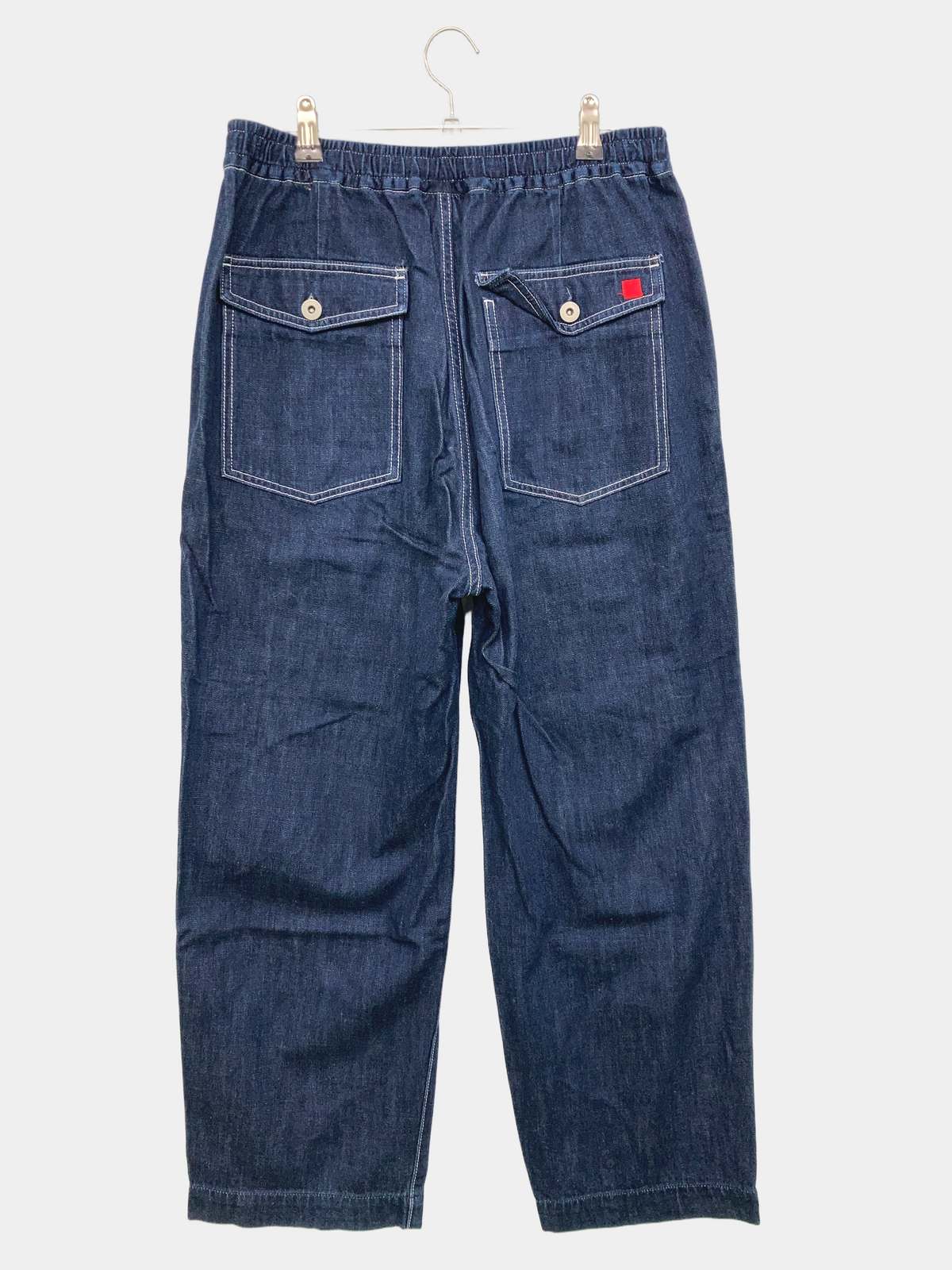 【中古】GLOBAL WORK グローバルワーク デニムパンツ M ネイビー フルレングス 無地 ワンポイント ワイド・ルーズ テーパード ハイウエスト ウエストゴム・紐 レディース ブランド古着 digdig-10081952 digdig 楽天市場店 サンプル画像2