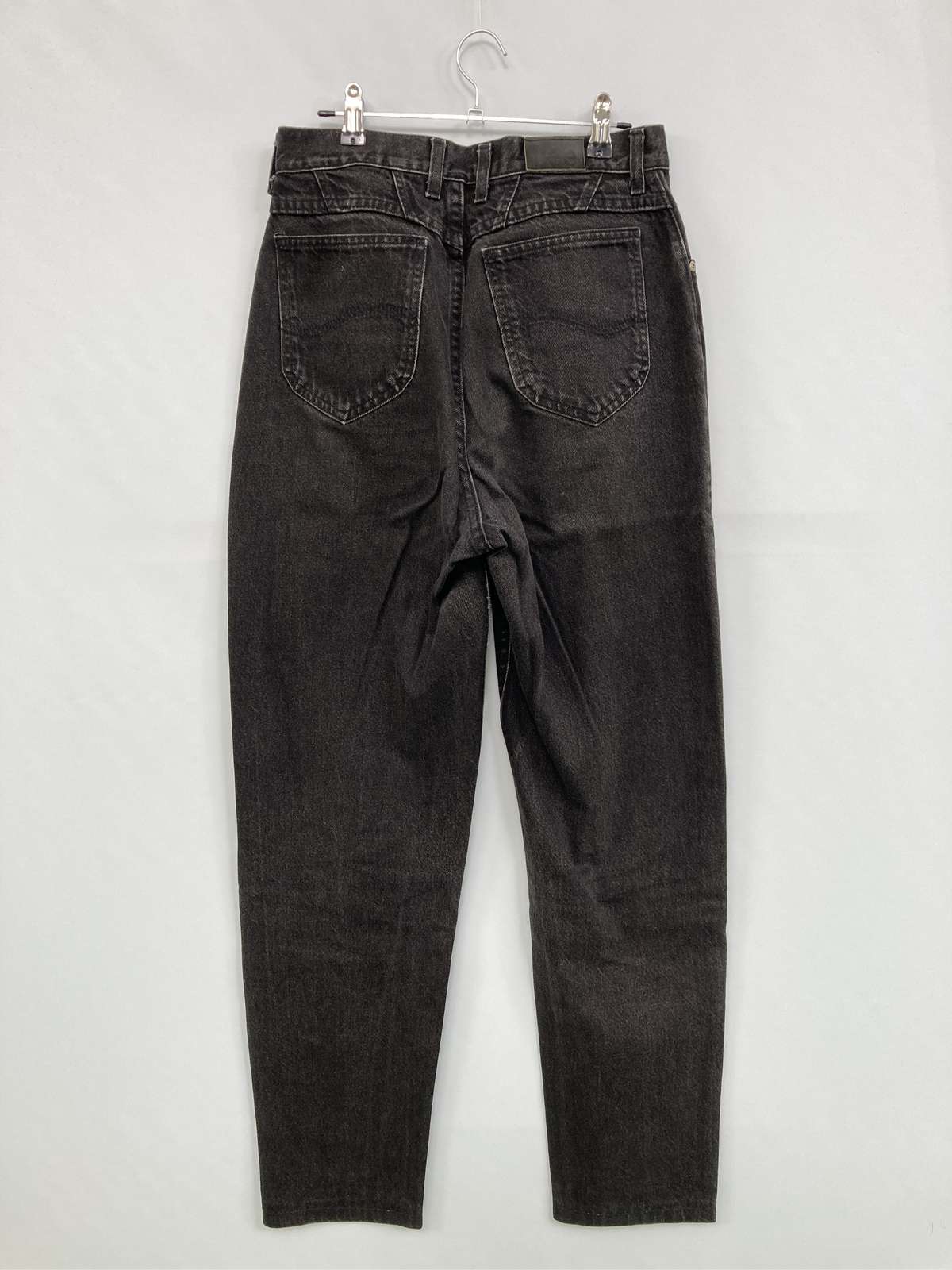 【中古】Lee リー デニムパンツ 12 ブラック フルレングス 無地 スキニー・タイト テーパード ハイウエスト ヴィンテージ レディース