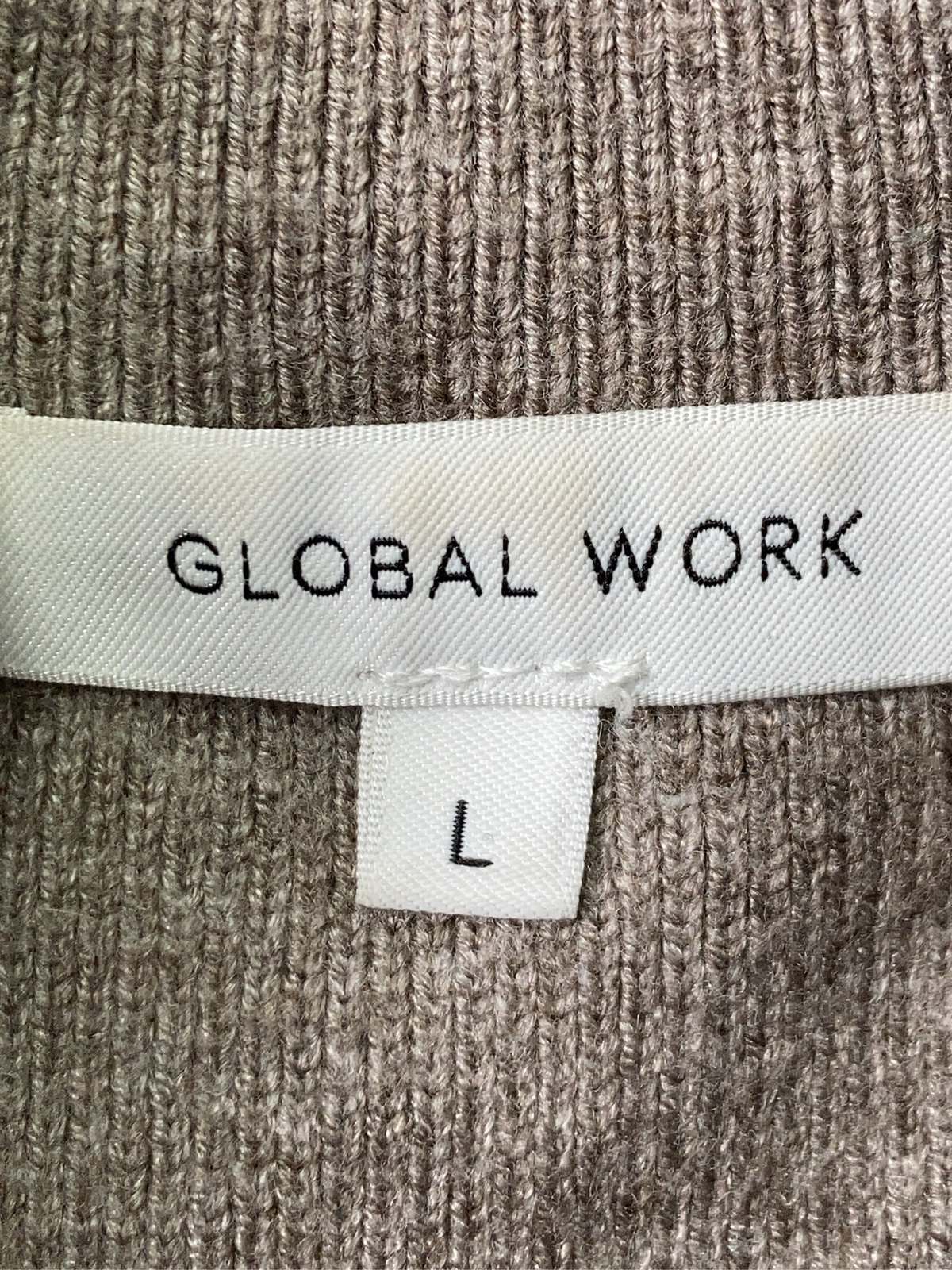 【中古】GLOBAL WORK グローバルワーク ニット/セーター L グレー ナイロン ニット 無地 ミドル丈 長袖 フリル クルーネック(丸首) レディース ブランド古着 digdig-10081492 digdig 楽天市場店 サンプル画像3