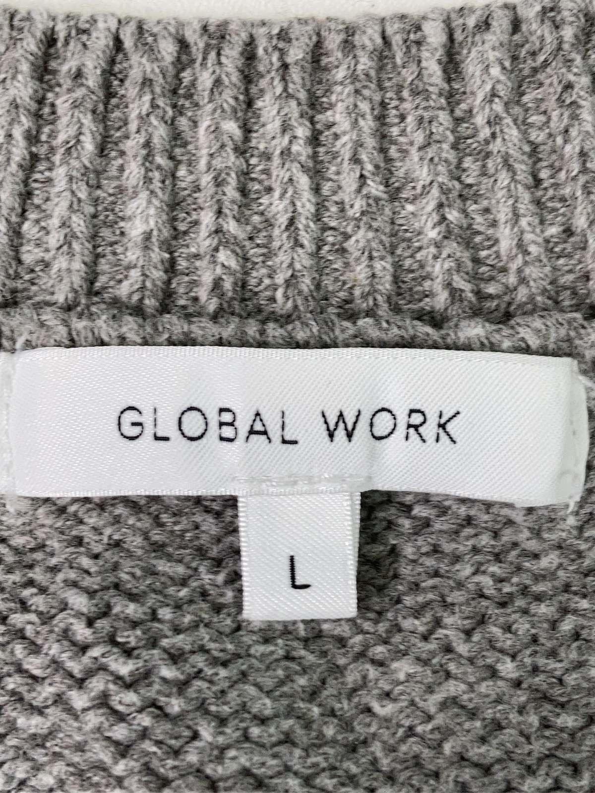 【中古】GLOBAL WORK グローバルワーク カーディガン/ボレロ L グレー コットン ウール・ニット 刺繍 ミドル丈 長袖 レディース ブランド古着 digdig-10081918 digdig 楽天市場店 サンプル画像3