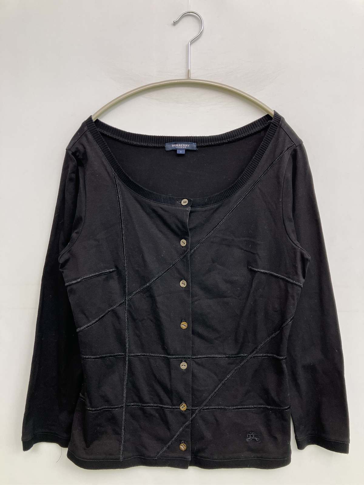 中古 BURBERRY LONDON バーバリーロンドン カーディガン ボレロ 1 ブラック 無地 ワンポイント ミドル丈 長袖 digdig-10028946 digdig 楽天市場店 パッケージ画像