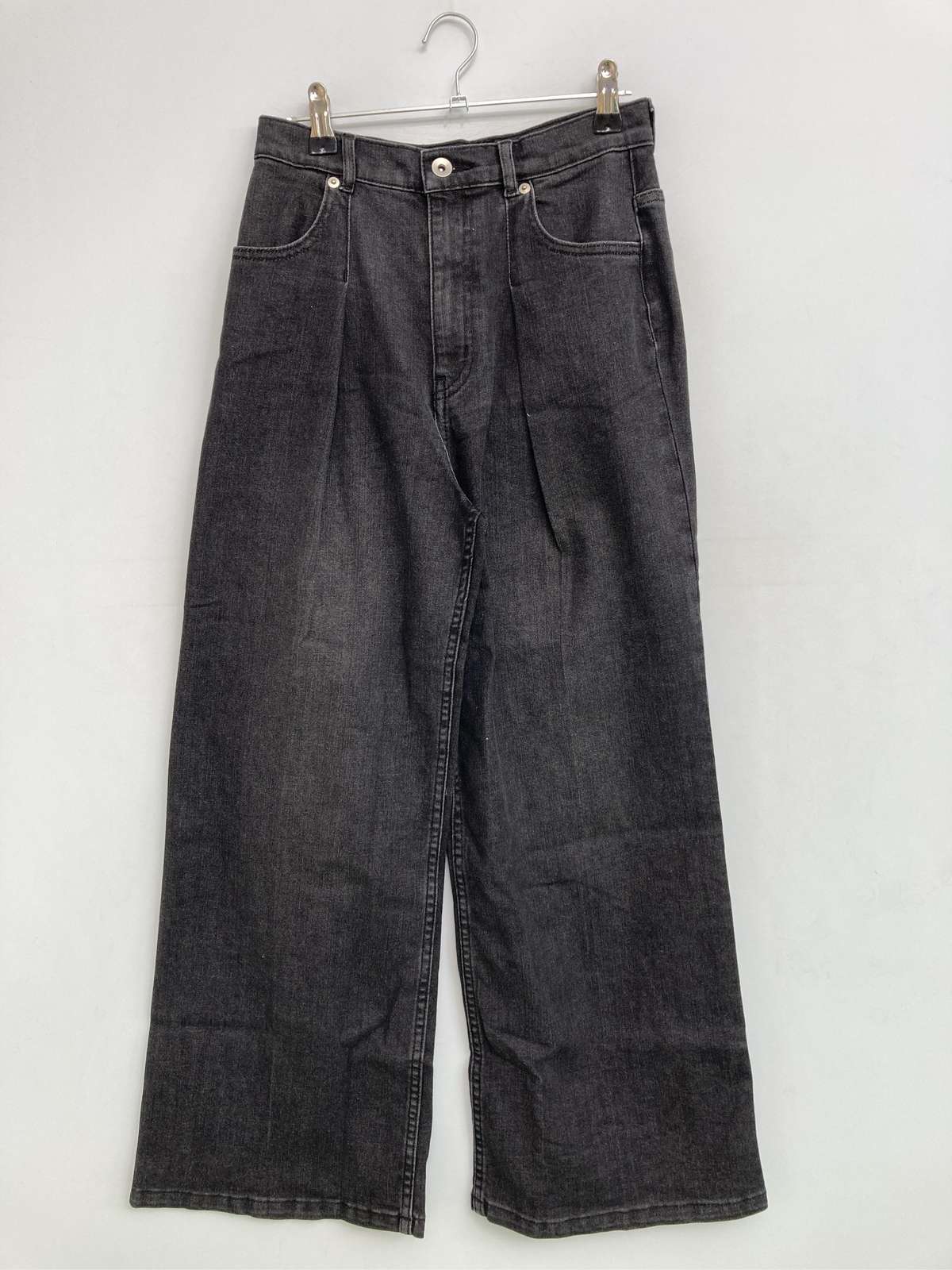【中古】LEPSIM レプシィム デニムパンツ S ブラック フルレングス 無地 ワイド・ルーズ ストレート レギュラー レディース