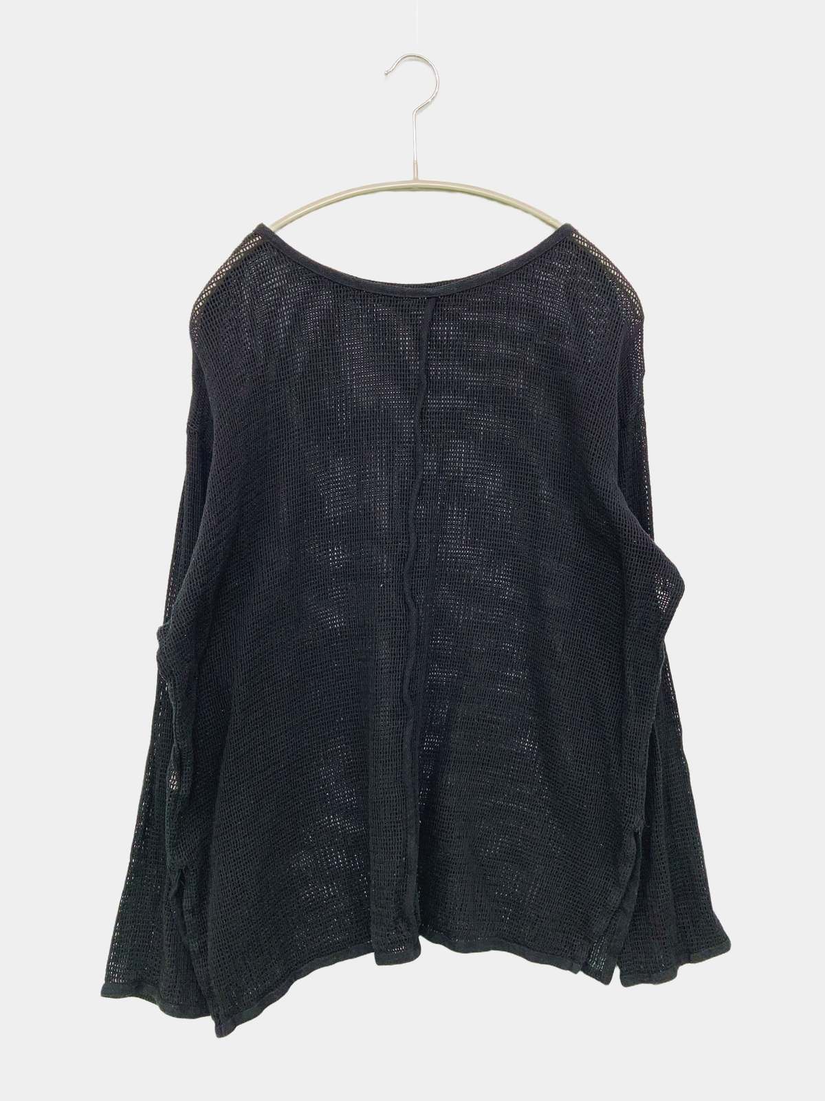 【中古】LEPSIM レプシィム ニット/セーター F ブラック 無地 ミドル丈 長袖 クルーネック(丸首) レディース