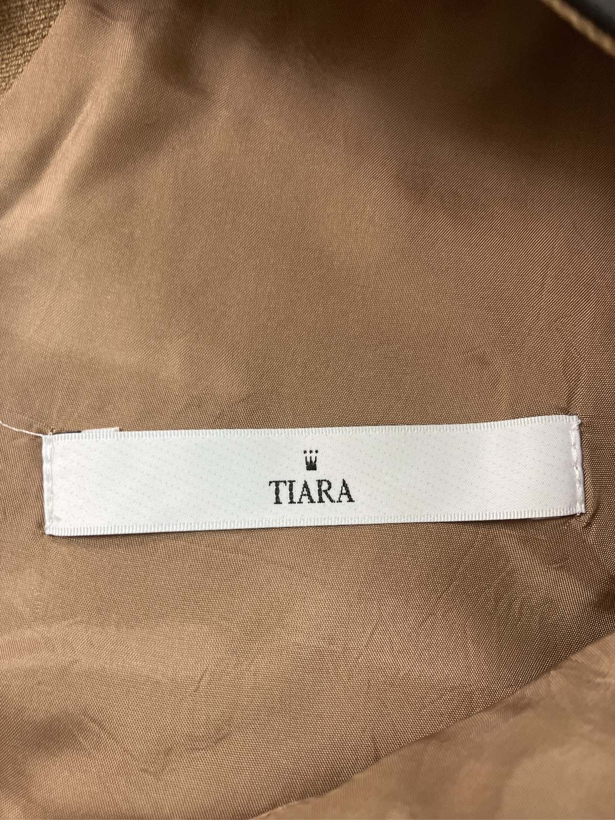 【中古】Tiara ティアラ ワンピース F ベージュ 無地 袖なし ひざ丈 タイト レディ...