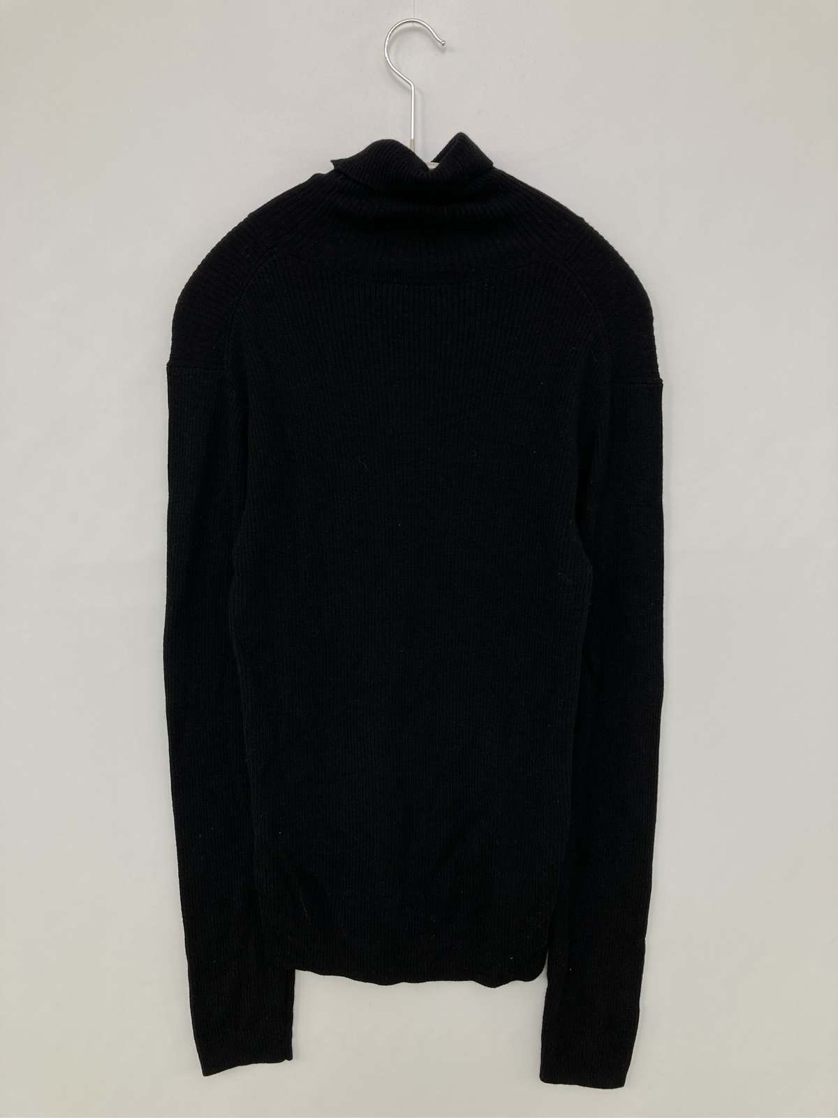 【中古】LACOSTE ラコステ ニット/セーター 38 ブラック ウール・ニット 無地 ワンポイント ブランドロゴ ミドル丈 長袖 タートルネック/ハイネック レディース