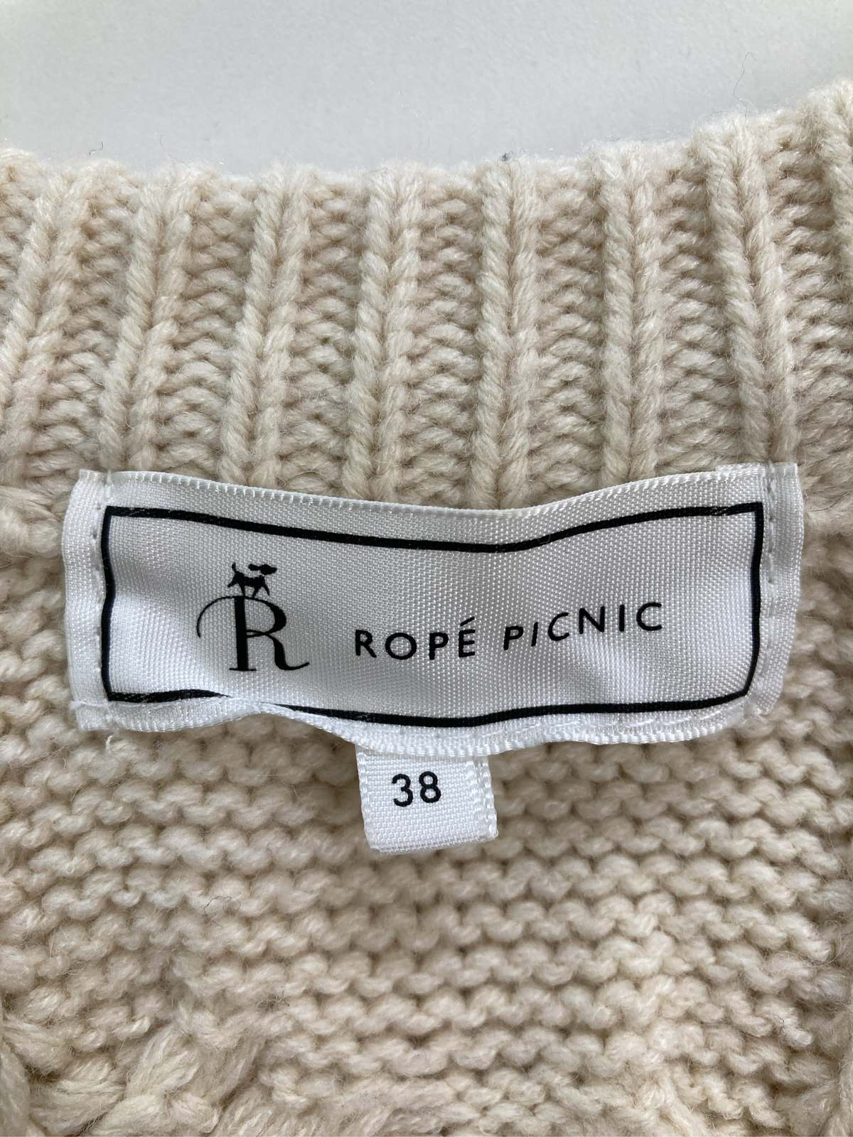 【中古】ROPE PICNIC ロペピクニック カーディガン/ボレロ 38 アイボリー ウール・ニット 無地 ミドル丈 長袖 レディース digdig-10025714 digdig 楽天市場店 サンプル画像3