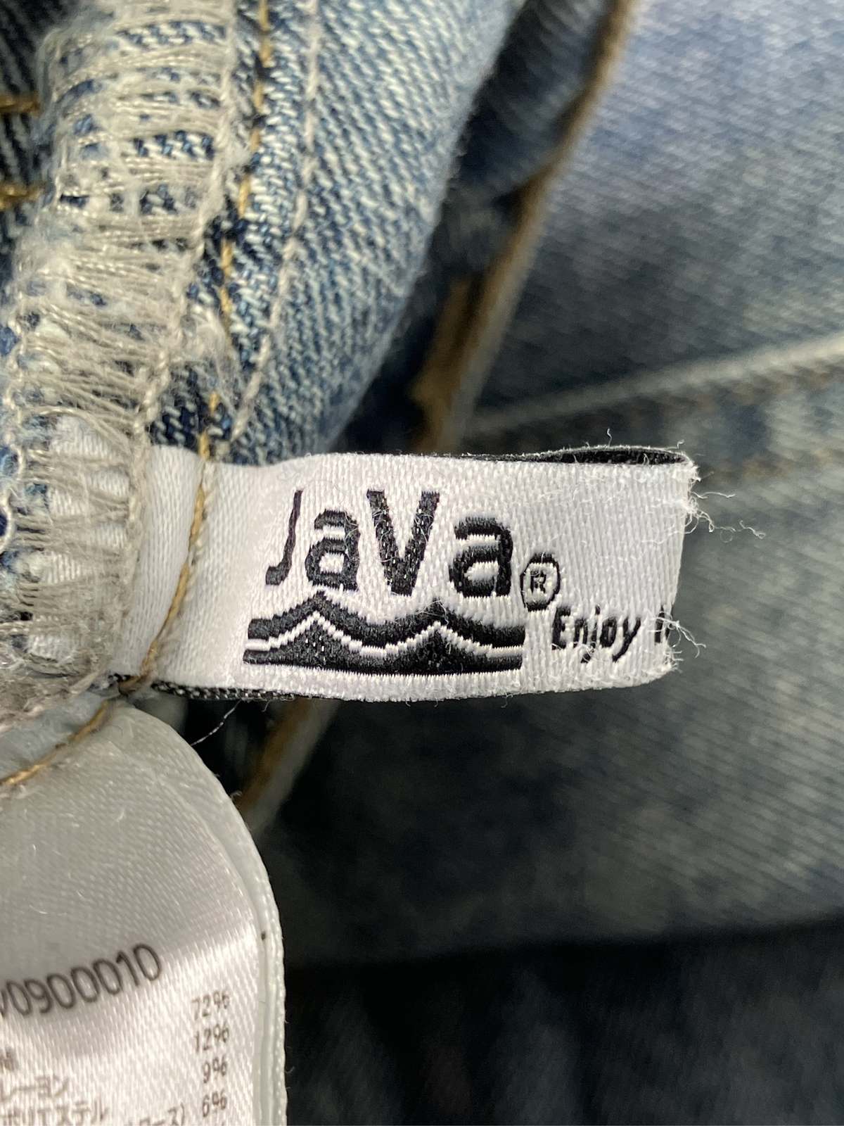 【中古】JaVa ジャバ デニムパンツ M ブルー フルレングス 無地 ブランドロゴ ワイ...