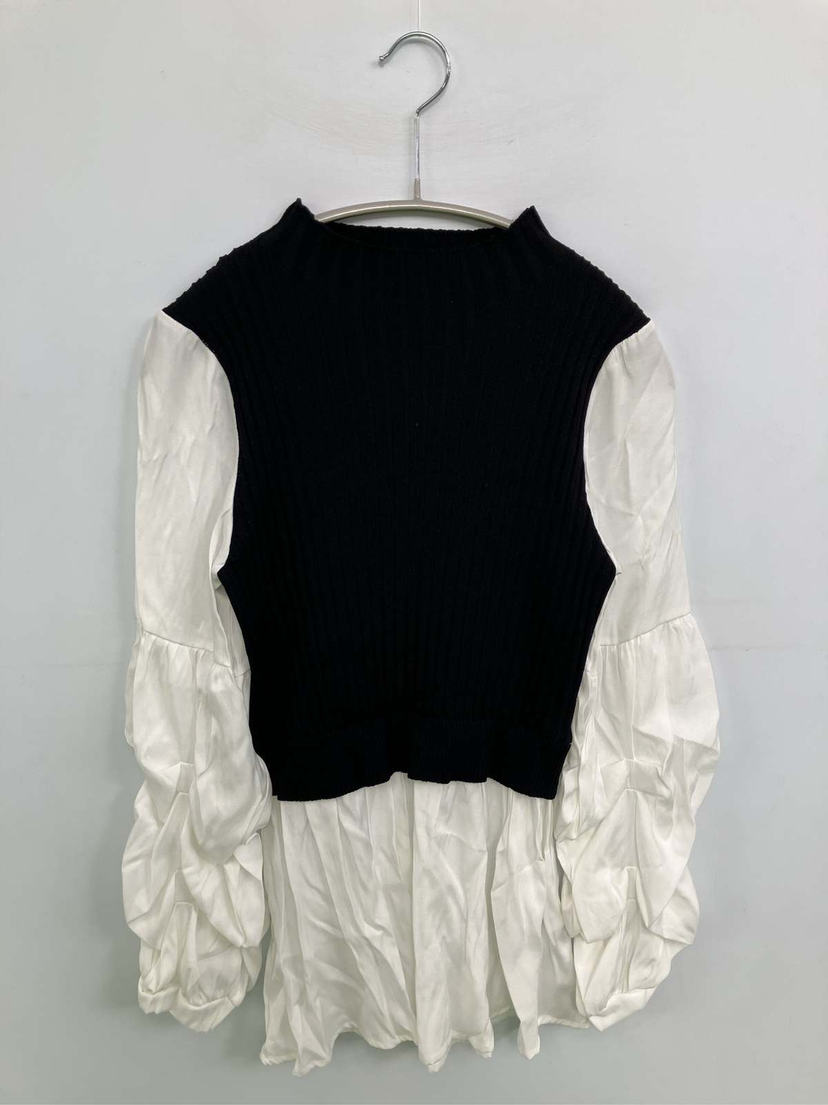 【中古】ANAP アナップ ニット/セーター F ブラック 無地 ミドル丈 長袖 タートルネック/ハイネック レディース