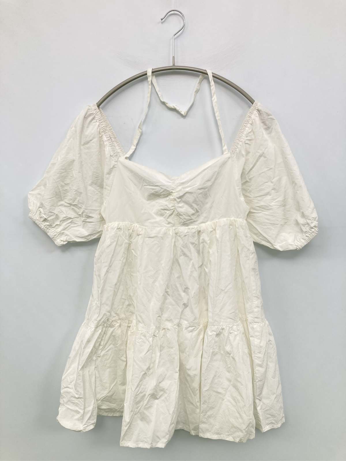 【中古】Darich ダーリッチ ワンピース Free ホワイト 無地 半袖 ショート・ミニ丈 ティアード レディース