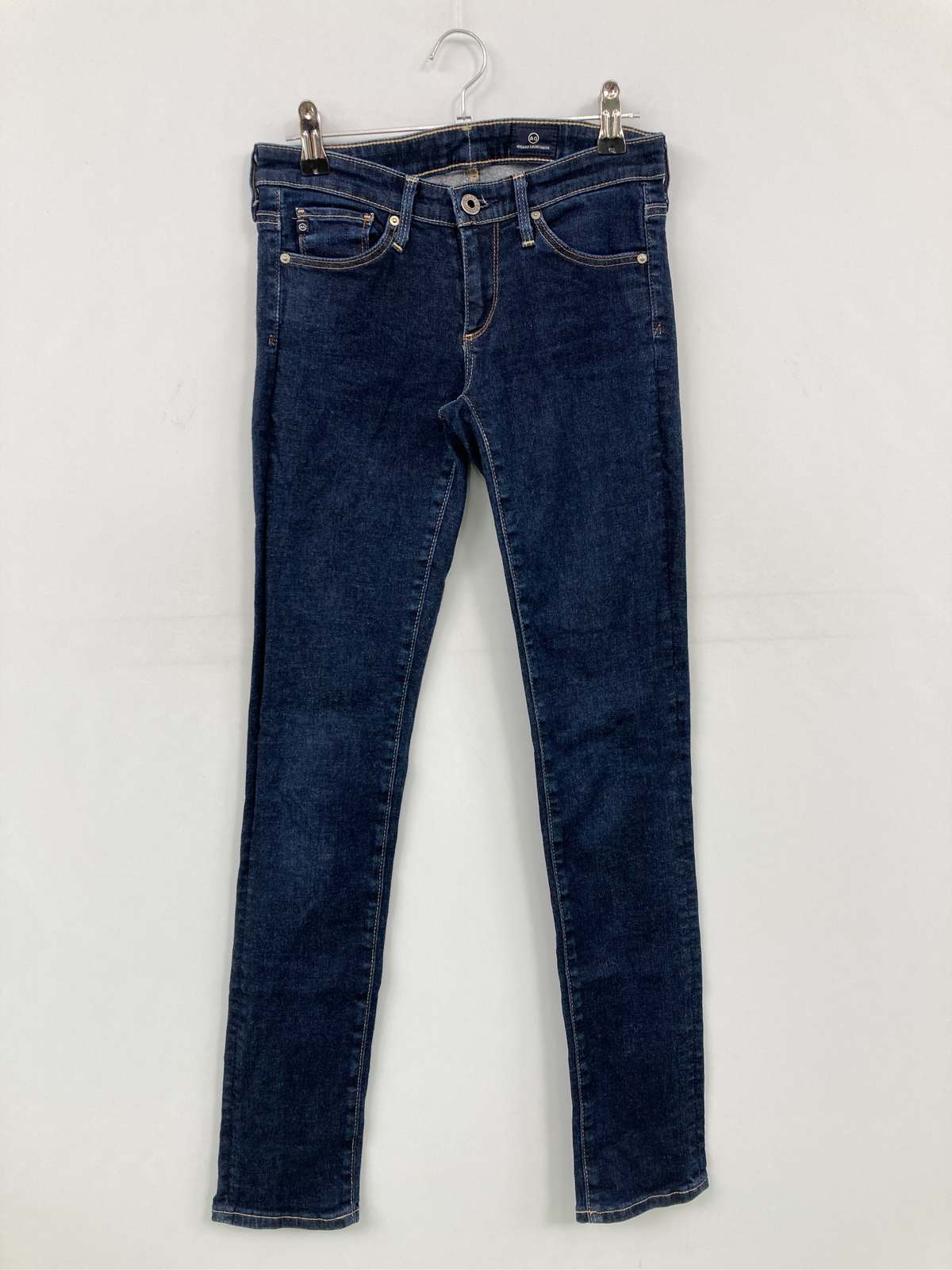 【中古】ADRIANO GOLDSCHMIED アドリアーノゴールドシュミット デニムパンツ 23R ネイビー フルレングス 無地 スキニー・タイト テーパード リジッド・ワンウォッシュ ローライズ レディース