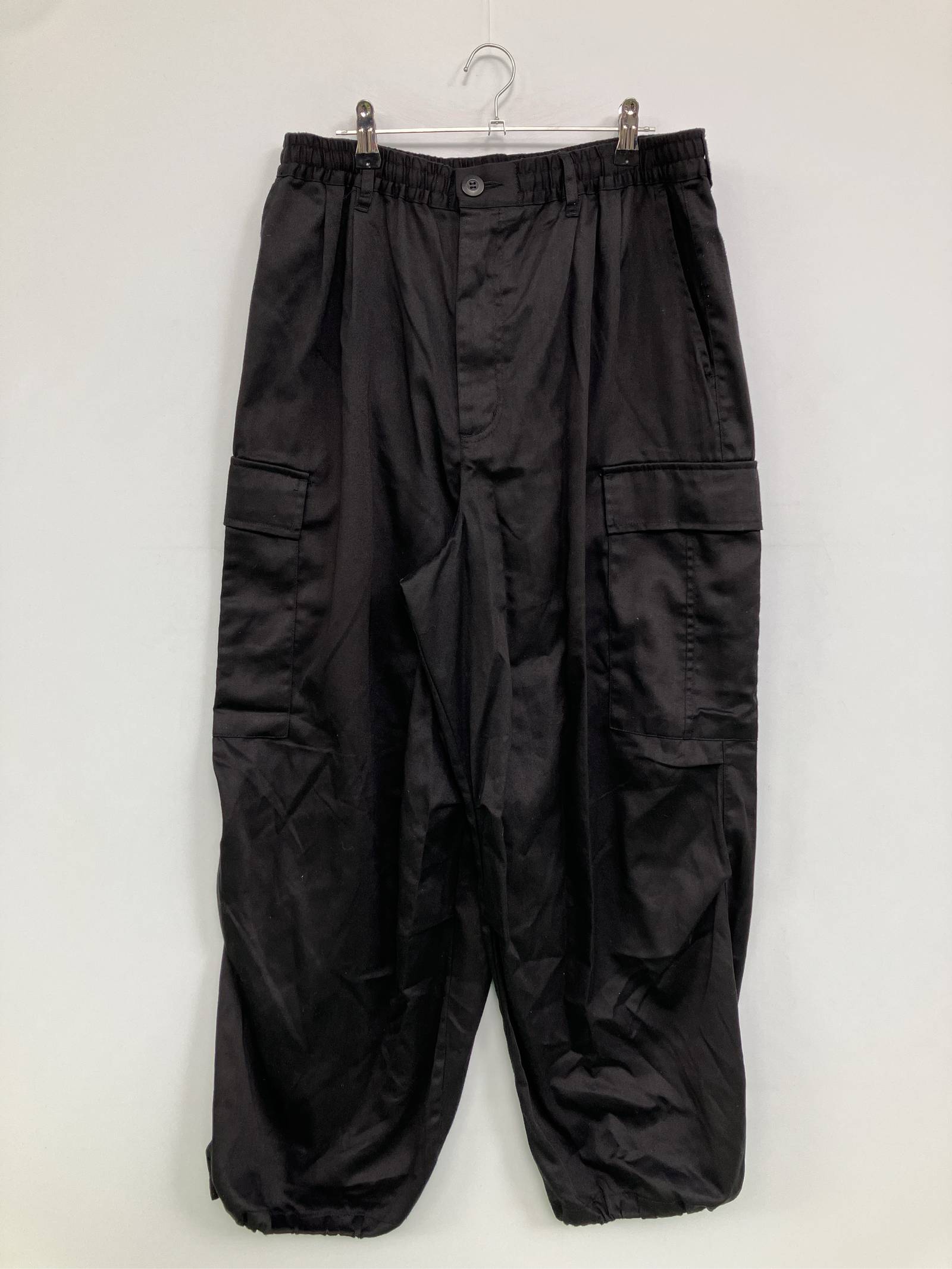 Rakuten - 【中古】MONO-MART モノマート カーゴパンツ XL ブラック フルレングス 無地 ワイド・ルーズ ウエストゴム・紐 レギュラー メンズ