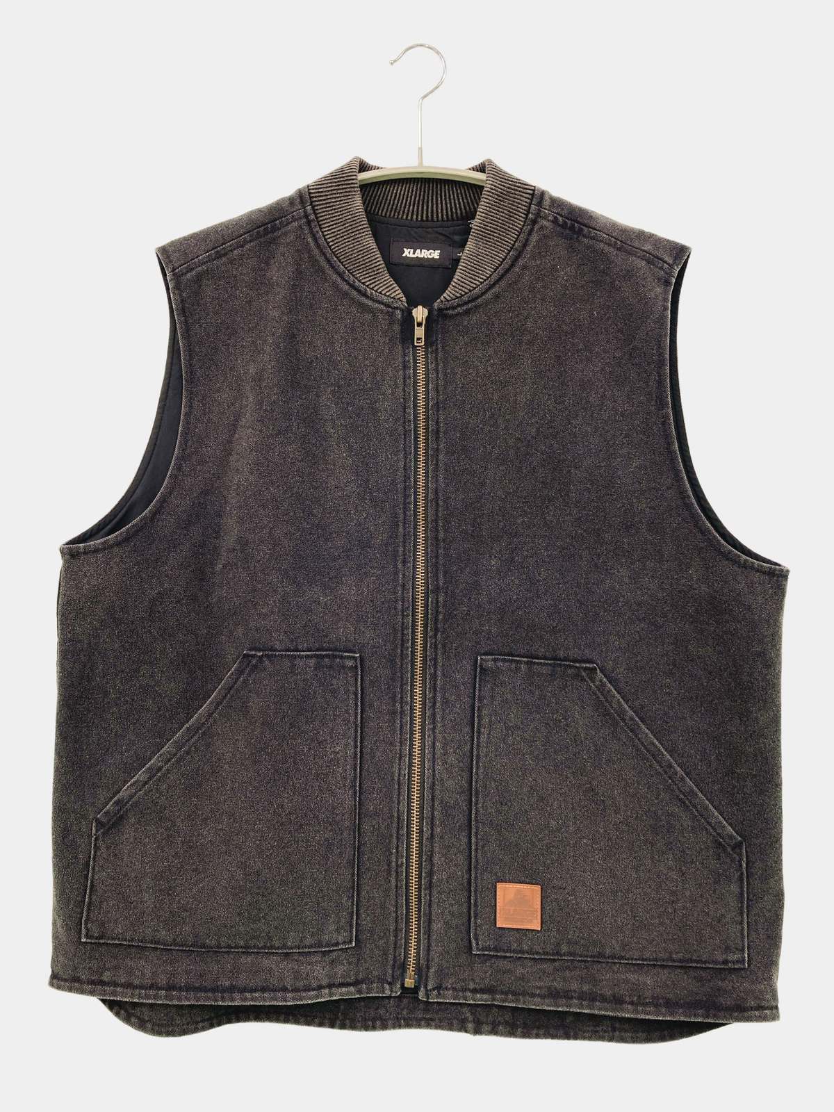 【中古】XLARGE エクストララージ ベスト L ブラック 無地 ワンポイント メンズ
