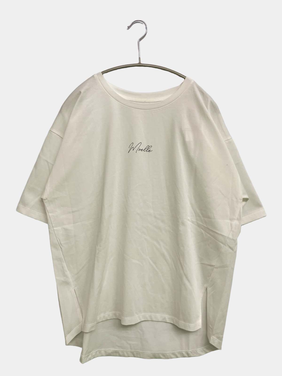 【中古】GLOBAL WORK グローバルワーク Tシャツ/カットソー ホワイト 無地 前面プリント ワンポイント ミドル丈 半袖 クルーネック(丸首) レディース digdig-10070199 digdig 楽天市場店 パッケージ画像