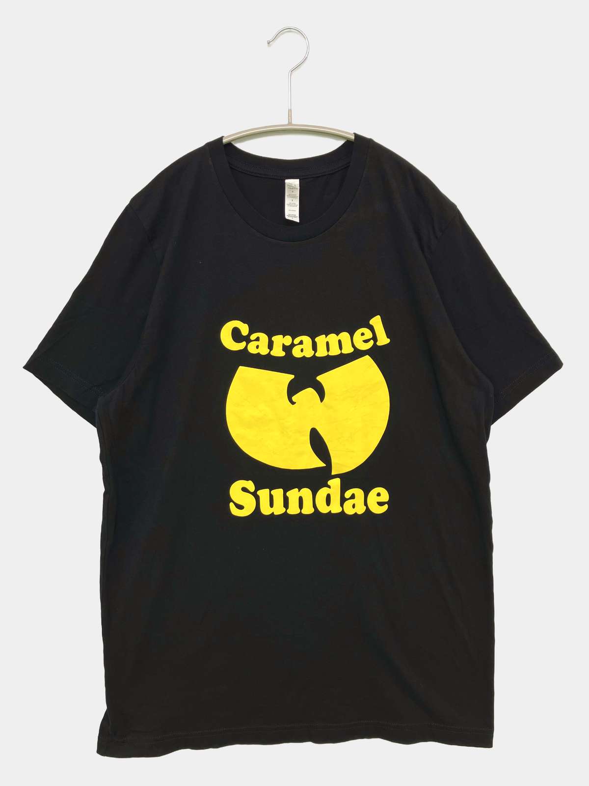 【中古】BELLA+CANVAS Tシャツ/カットソー L ブラック 前面プリント ミドル丈 半袖 メンズ レディース