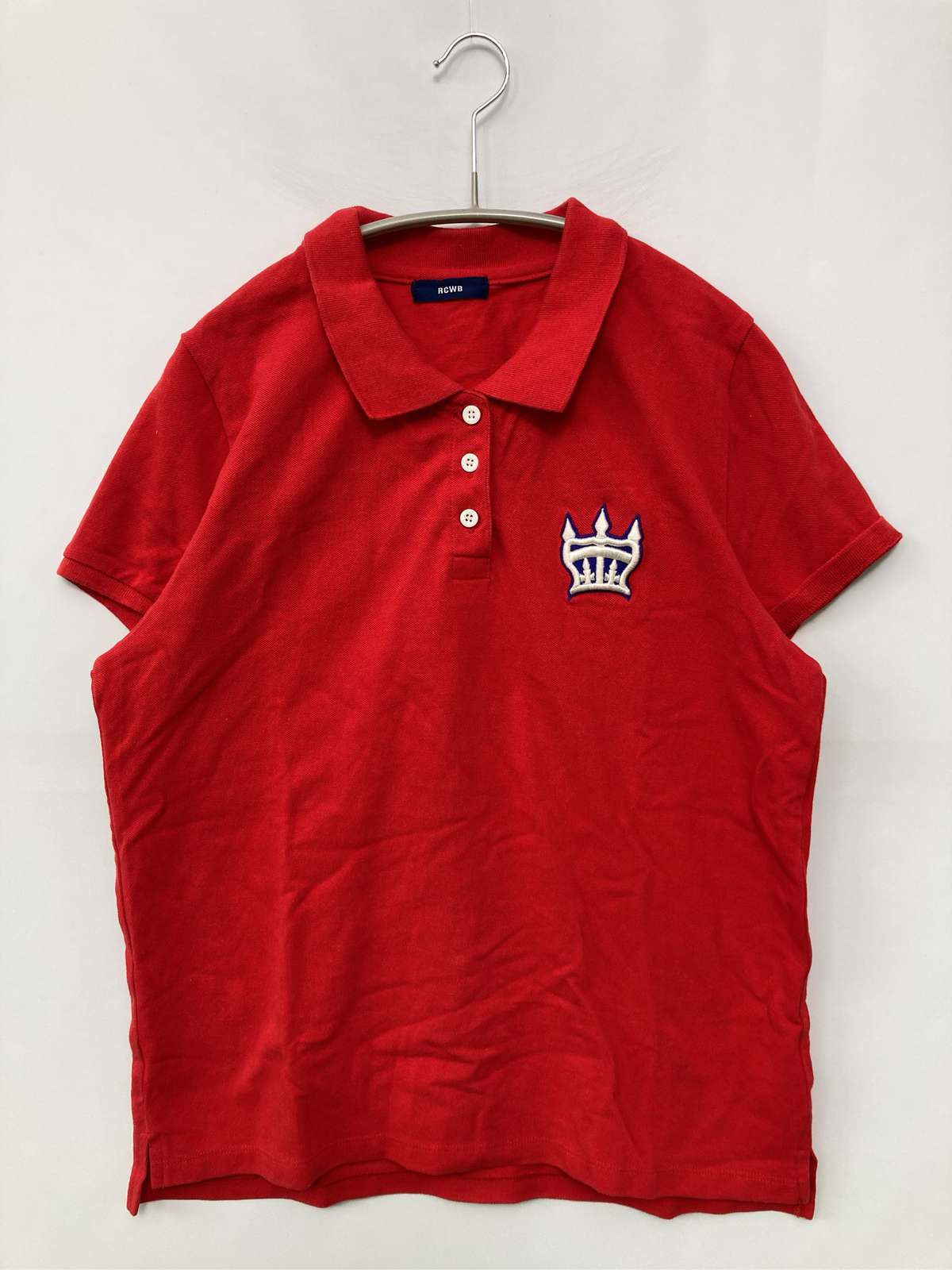 Polo衫 - 【中古】RCWB ポロシャツ S レッド 無地 半袖 レディース