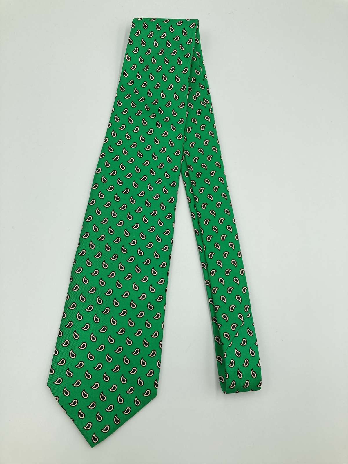 【中古】Polo by Ralph Lauren ポロバイラルフローレン ネクタイ グリーン ペイズリー柄 メンズ