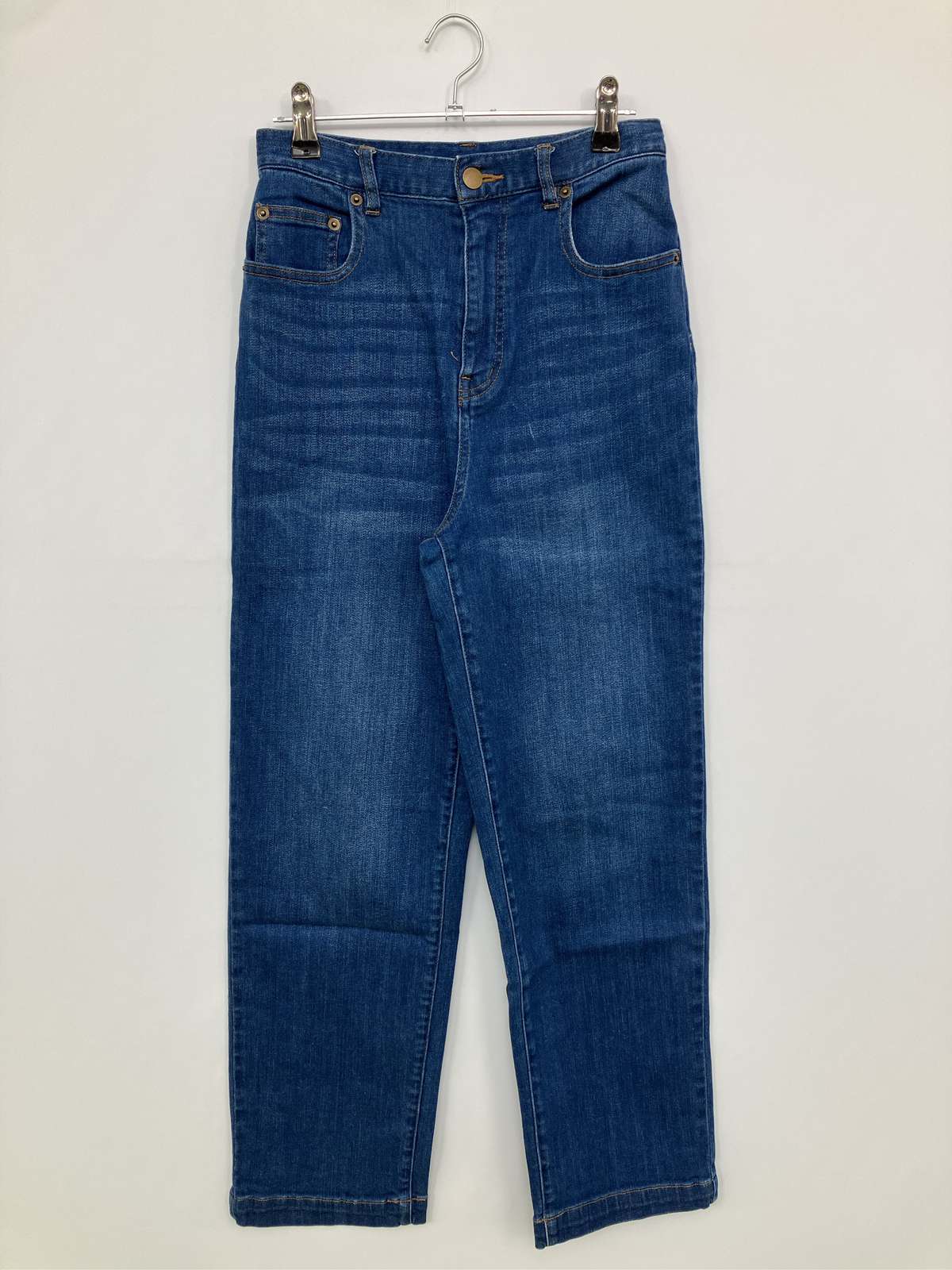【中古】LEPSIM レプシィム デニムパンツ XS ブルー フルレングス 無地 ハイウエスト テーパード リジッド・ワンウォッシュ レディース