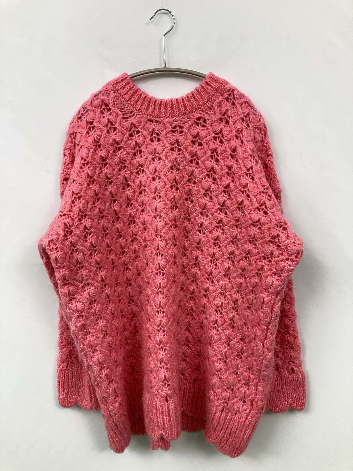 【中古】ZARA ザラ ニット/セーター USA XS-S ピンク 無地 ミドル丈 長袖 クルーネ...