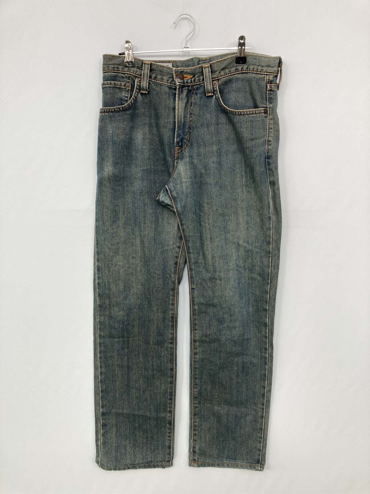 【中古】EDWIN エドウィン デニムパンツ 29 ブルー フルレングス 無地 スタンダード ストレート レギュラー ヴィンテージ レディース