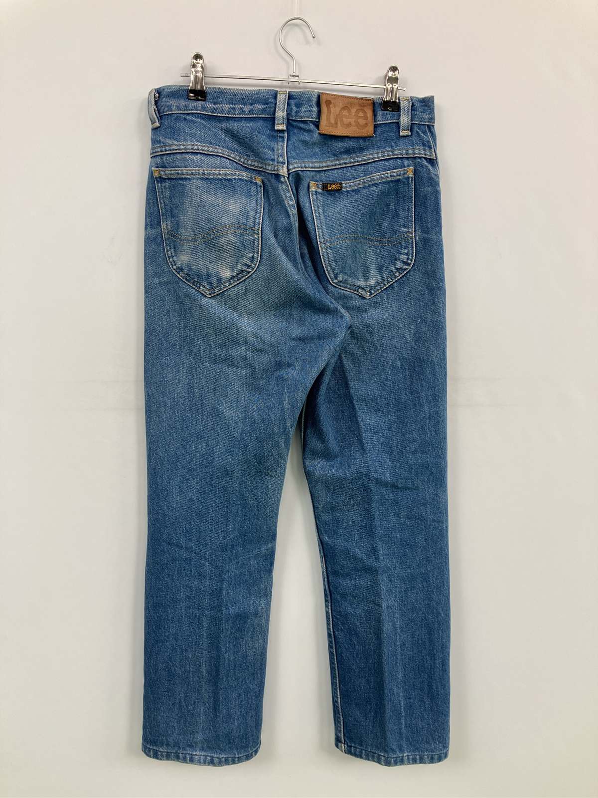 【中古】Lee リー デニムパンツ ブルー フルレングス 無地 スタンダード ストレート ワンポイント ブランドロゴ レギュラー ヴィンテージ レディース
