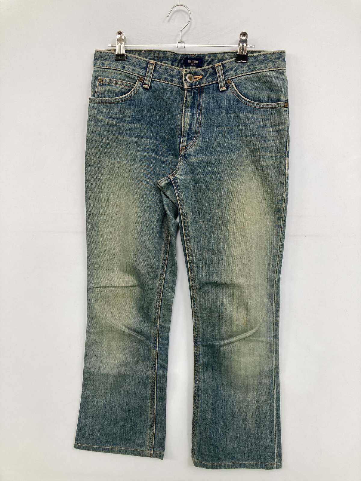 【中古】EDWIN エドウィン デニムパンツ 29×32 ブルー フルレングス 無地 スタンダード フレア・ブーツカット レギュラー ヴィンテージ レディース
