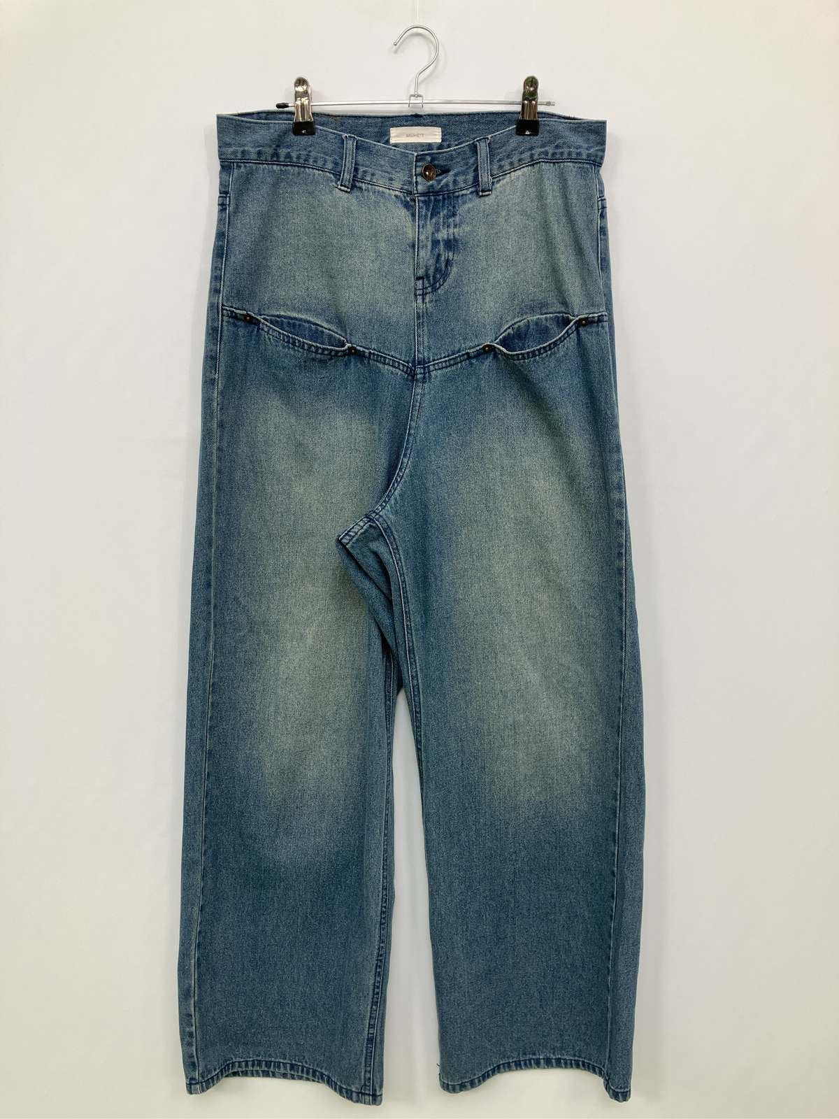 【中古】MUHE'T ミュエータ デニムパンツ L ブルー フルレングス 無地 ワイド・ルーズ ストレート レギュラー ヴィンテージ レディース